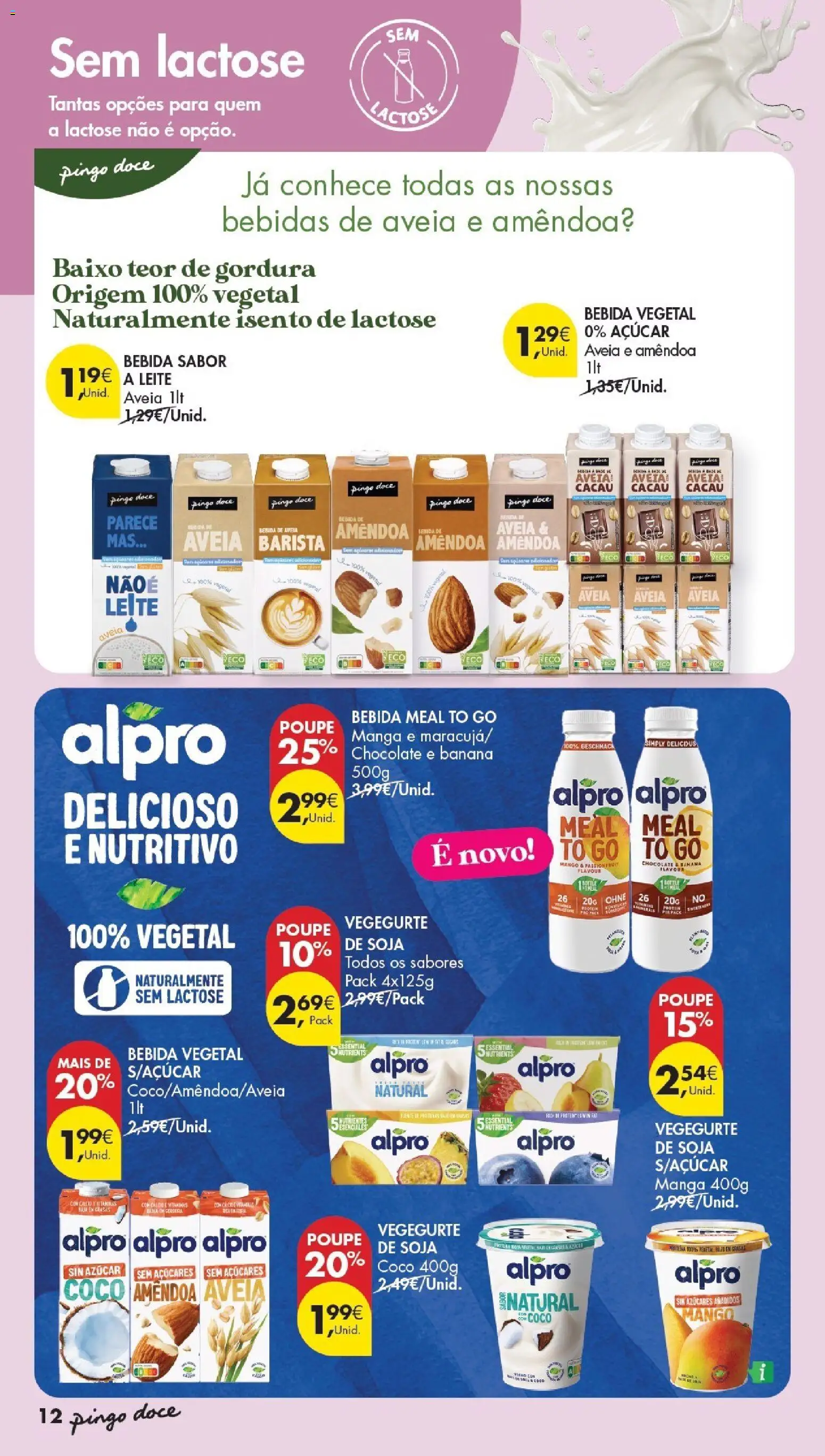 Pingo Doce Escolhas Equilibradas │ válido de 30/06/2026 | Página: 12 | Produtos: Aveia, Banana, Leite, Chocolate