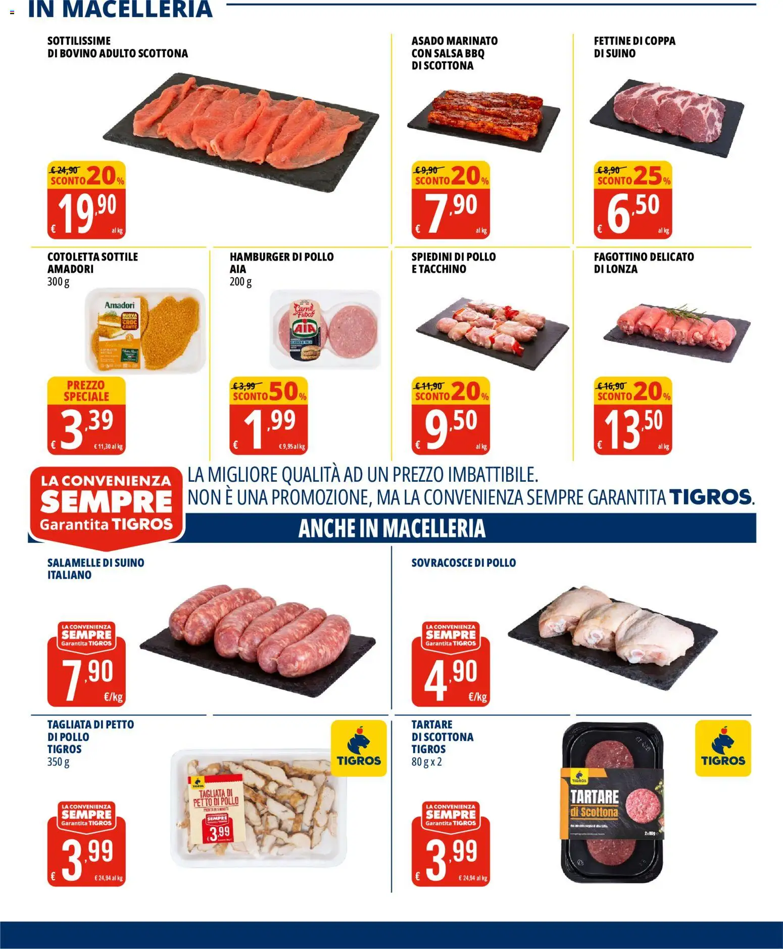 Volantino Tigros del 03.06.2026 | Pagina: 6 | Prodotti: Bovino, Pollo, Tacchino, Spiedini