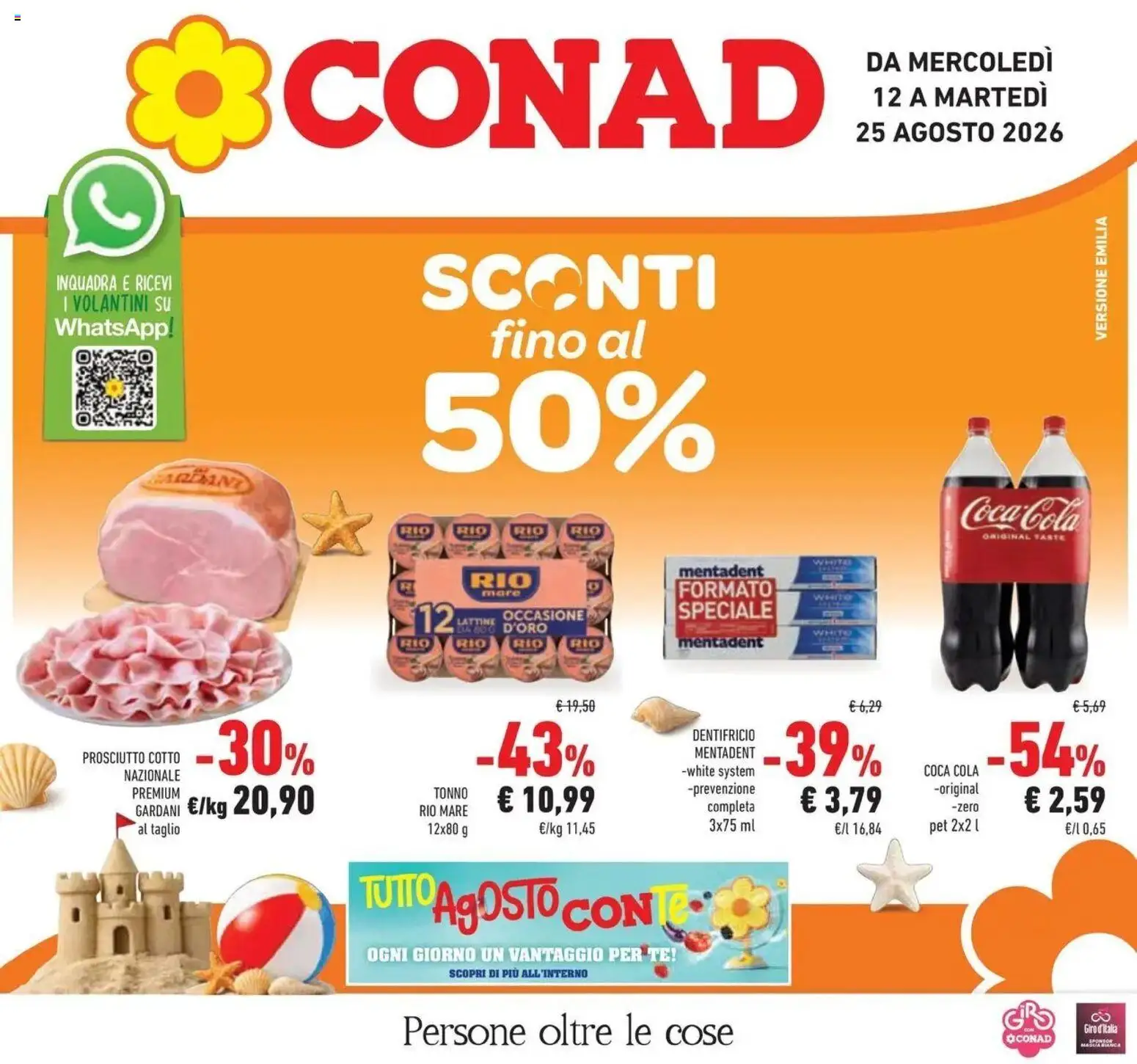 Volantino Conad del 12/08/2026 | Pagina: 1 | Prodotti: Dentifricio, Taglio, Prosciutto, Tonno