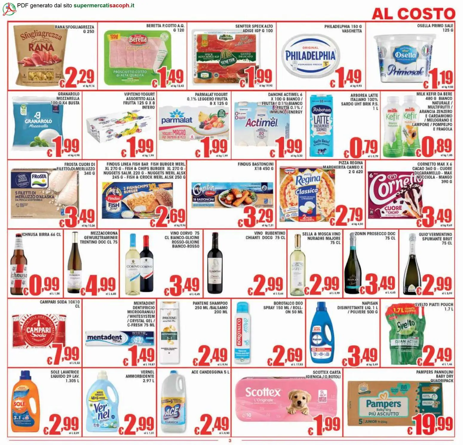Volantino Sacoph del 17.04.2026 | Pagina: 3 | Prodotti: Shampoo, Pannolini, Latte, Arancia