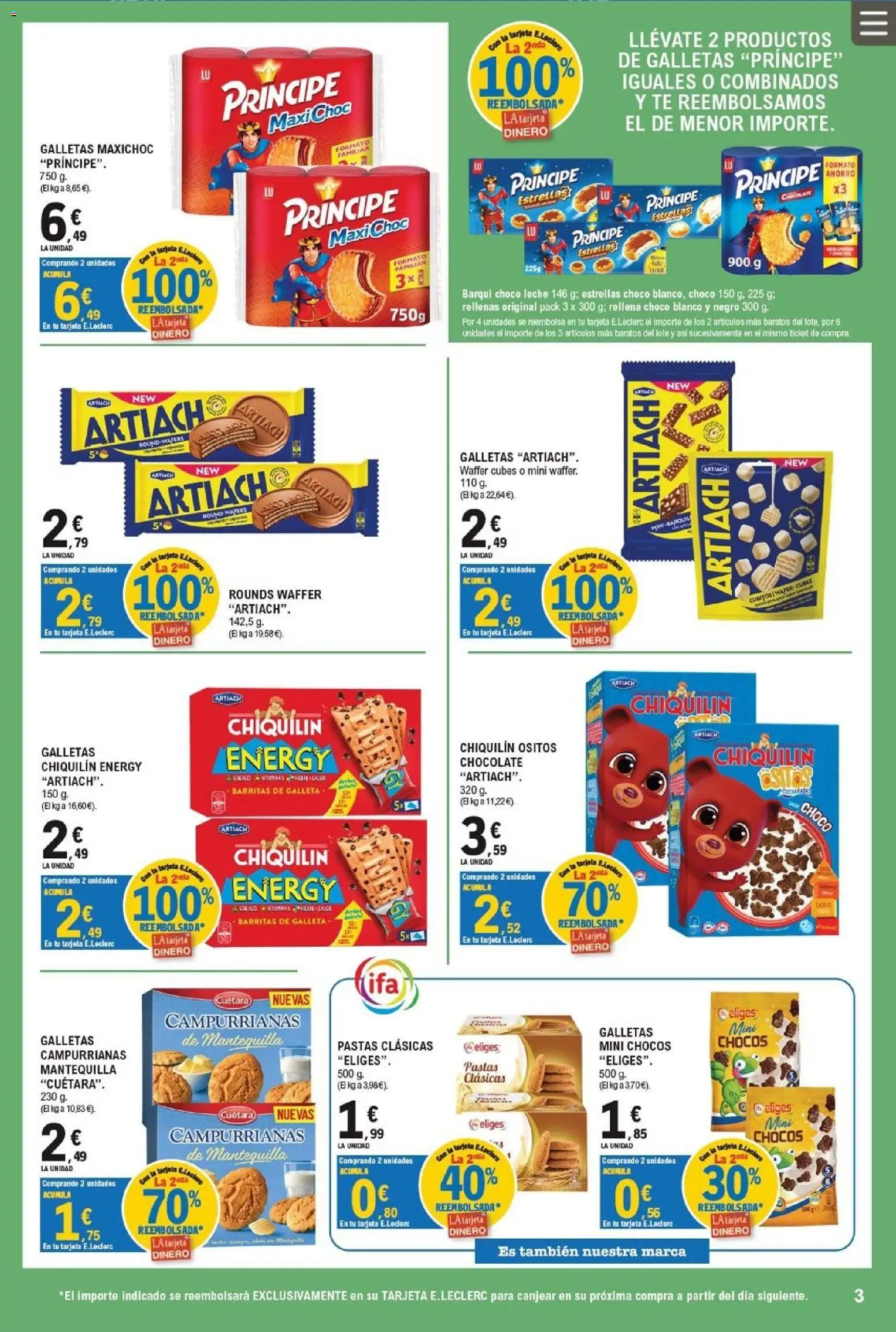 E.Leclerc Valdemoro │ válido desde el 09/09/2026 | Página: 3 | Productos: Leche, Chocolate, Té, Mantequilla