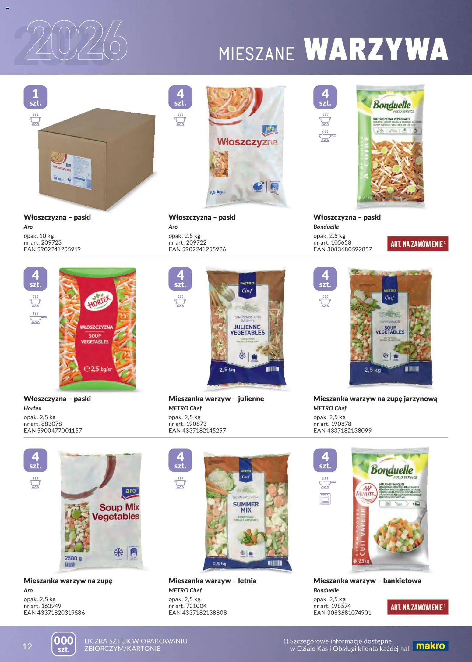 Makro gazetka - Mrożonki od 01.05.2026 | Strona: 12 | Produkty: Mieszanka warzyw, Warzywa
