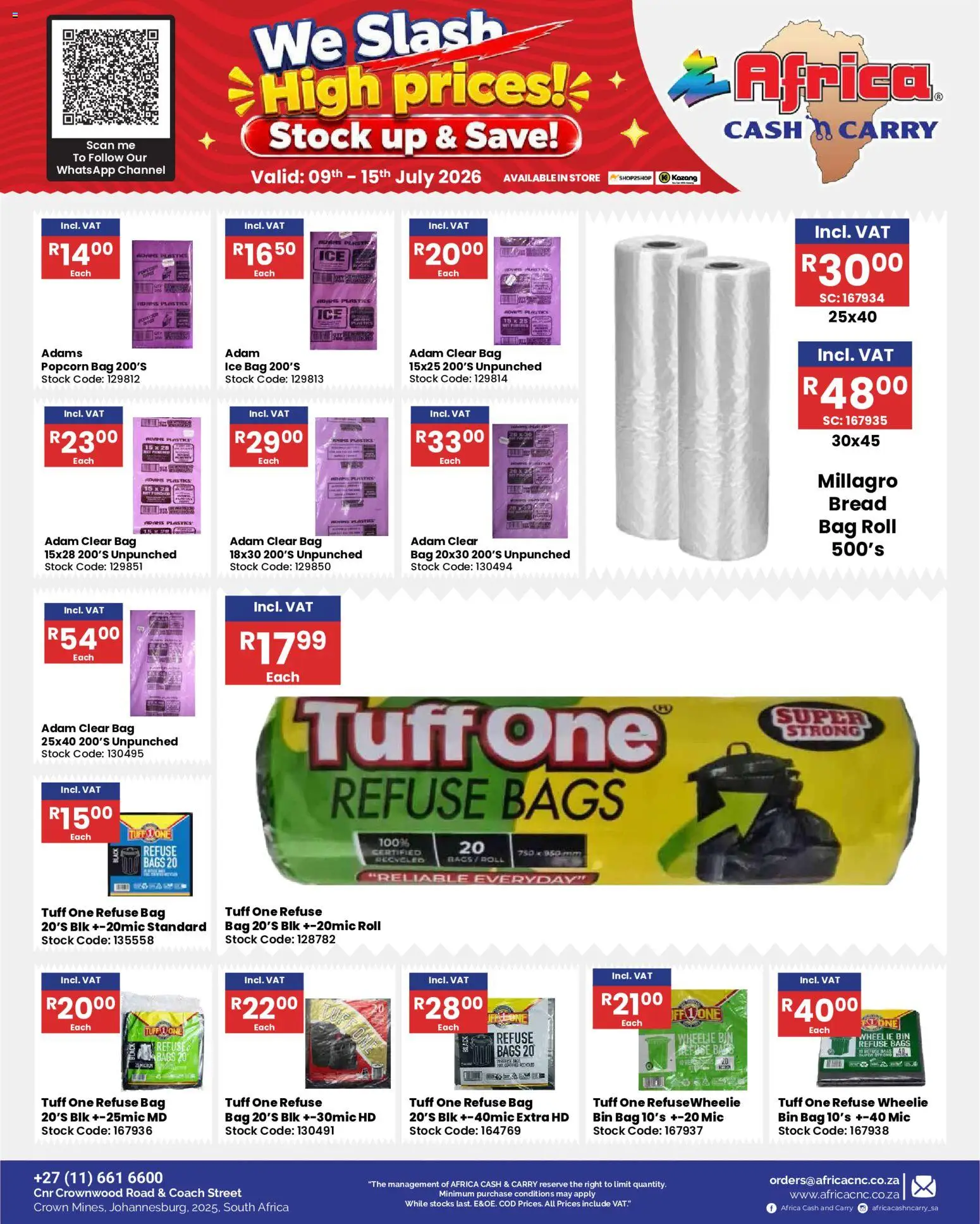 New Africa Cash & Carry catalogue – valid from 09/07/2026 | Page: 49 | Products: Bag, Bread, Popcorn, Refuse bags