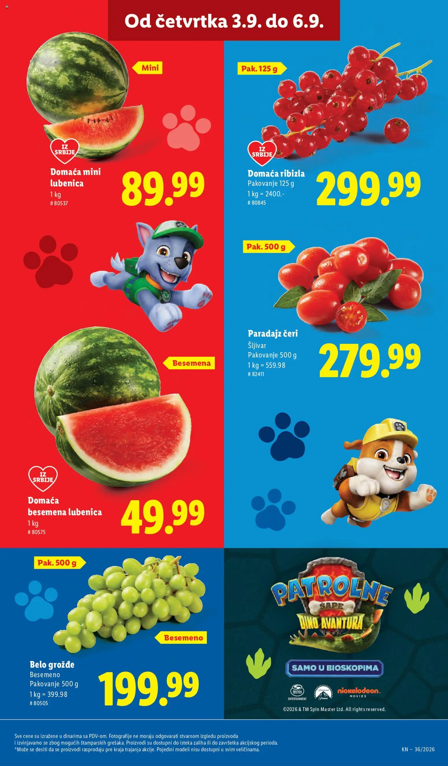 Lidl katalog - važi od 03.09.2026 | Strana: 21 | Proizvode: Grožđe, Lubenica, Pakovanje, Paradajz