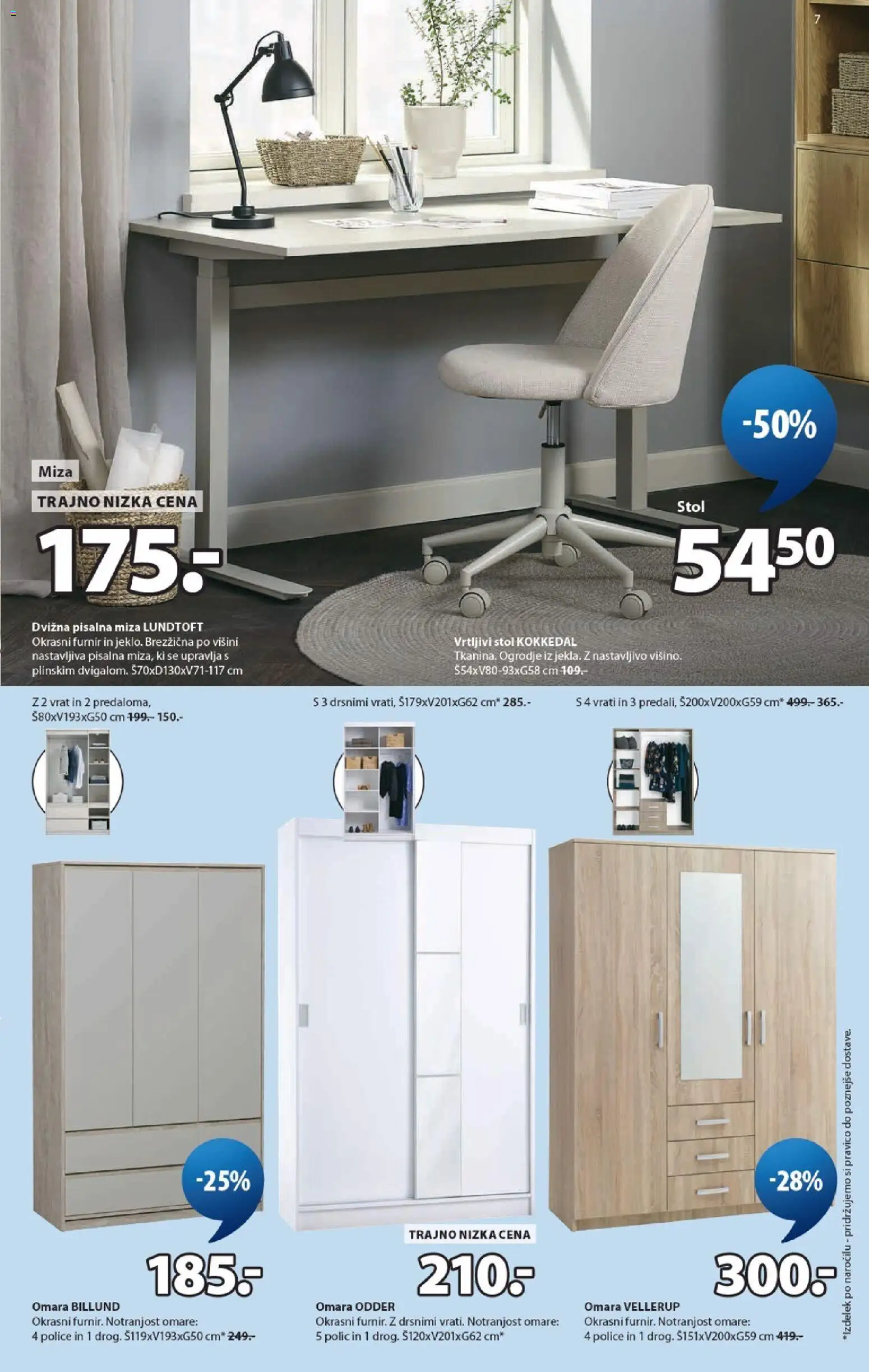 Novi JYSK katalog ponudbe – veljaven od 02.09.2026 | Stran: 7 | Izdelki: Furnir, Omara, Miza, Stol