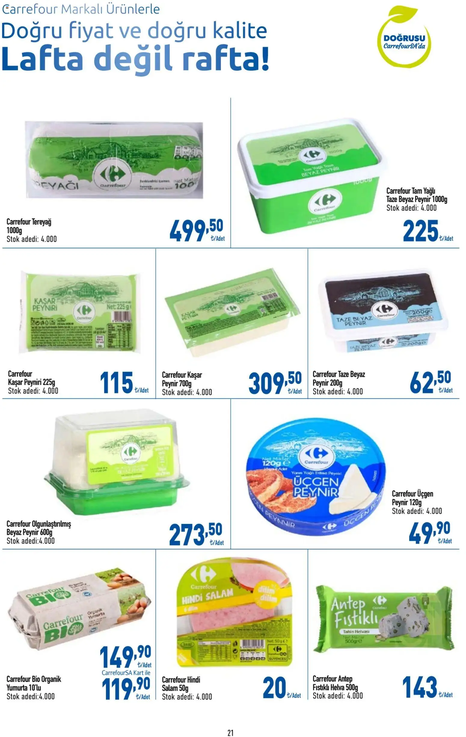 CarrefourSA Katalog - 01.06.2026 tarihinden itibaren geçerlidir | Sayfa: 21 | Ürünler: Peynir, Yumurta, Salam