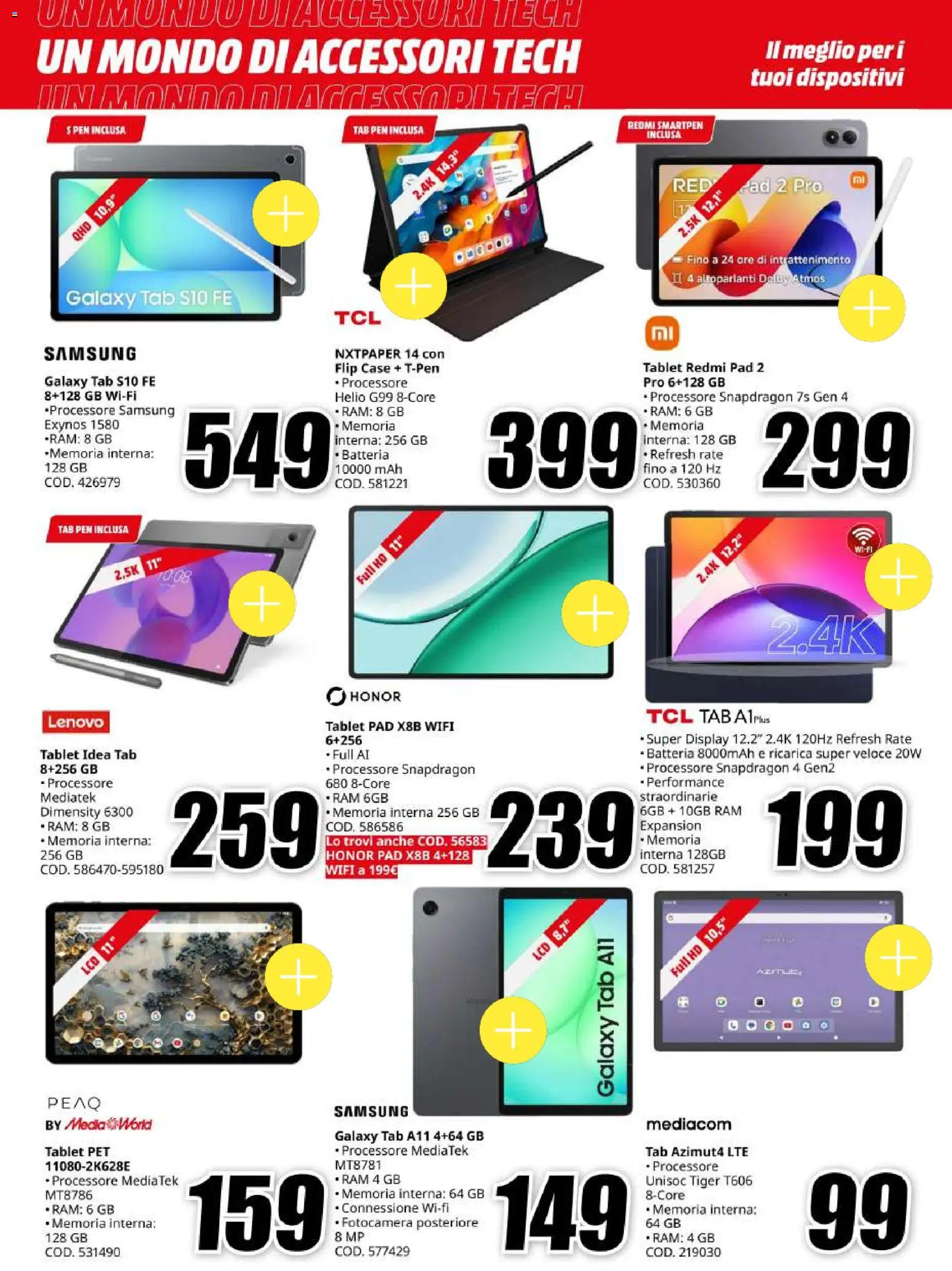 Volantino Media World del 06/10/2026 | Pagina: 10 | Prodotti: Samsung Galaxy, Fotocamera, Batteria, Samsung