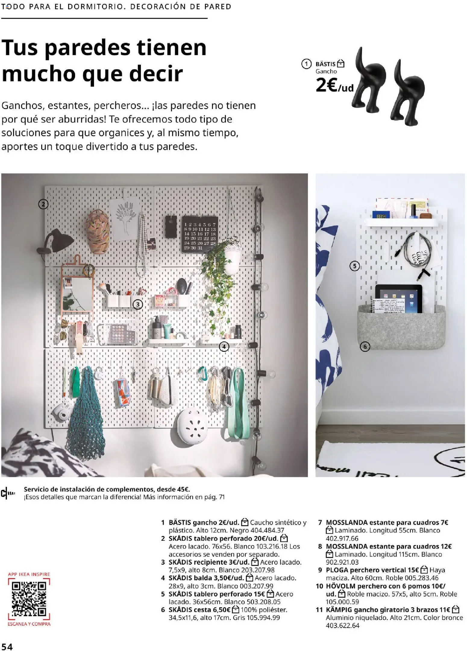 Catálogo IKEA Accesorios y decoración │ válido desde el 01/02/2026 | Página: 54 | Productos: Perchero, Té, Estante, Cesta