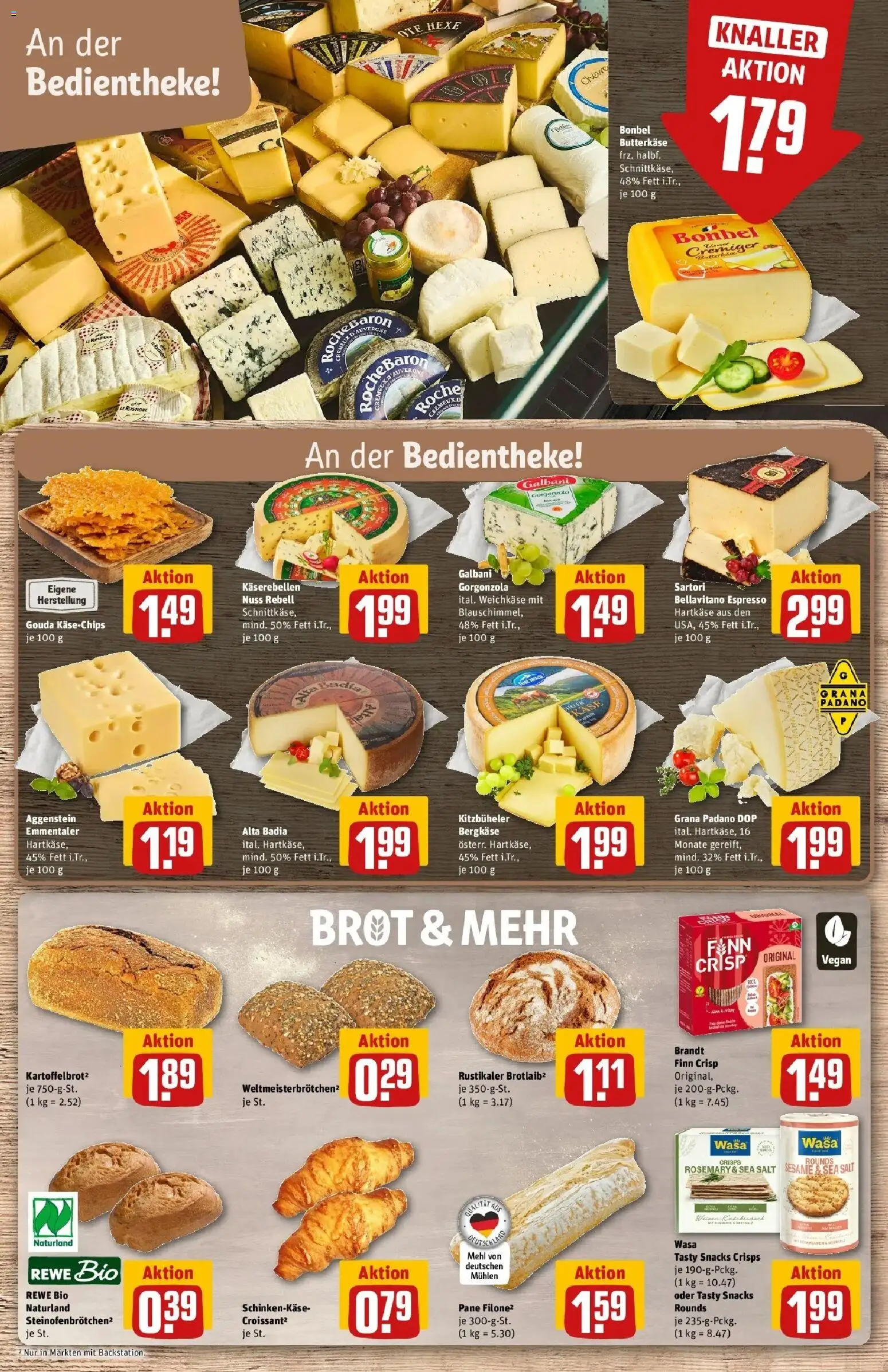 REWE Prospekt ab 12.10.2026 zum Blättern » Angebote | Seite: 9 | Produkte: Mehl, Gouda, Pane, Brot
