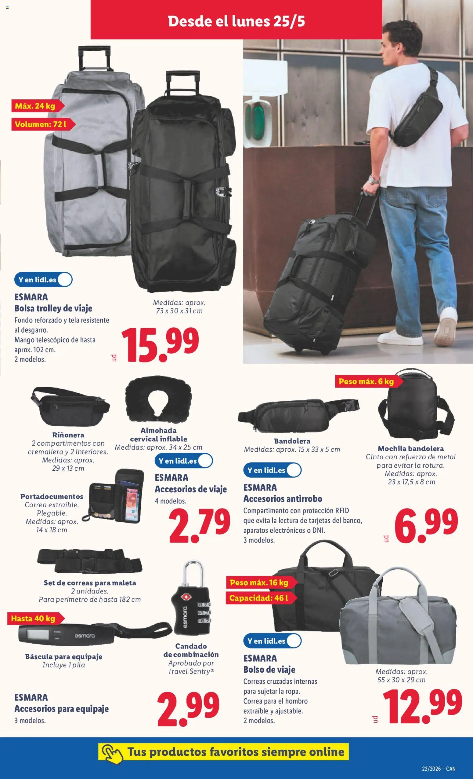Lidl folleto de bazar │ válido desde el 25.05.2026 | Página: 17 | Productos: Bolso, Mochila, Peso, Almohada