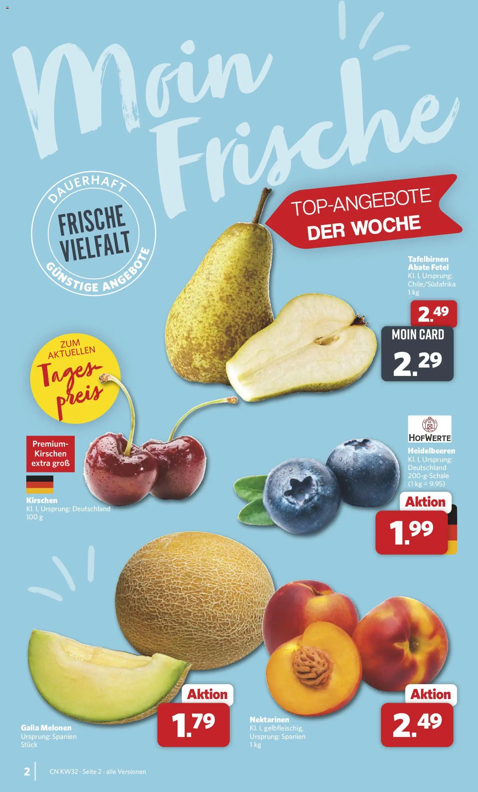Combi Prospekt – gültig ab 03.08.2026 | Seite: 2 | Produkte: Nektarinen, Kirschen, Heidelbeeren