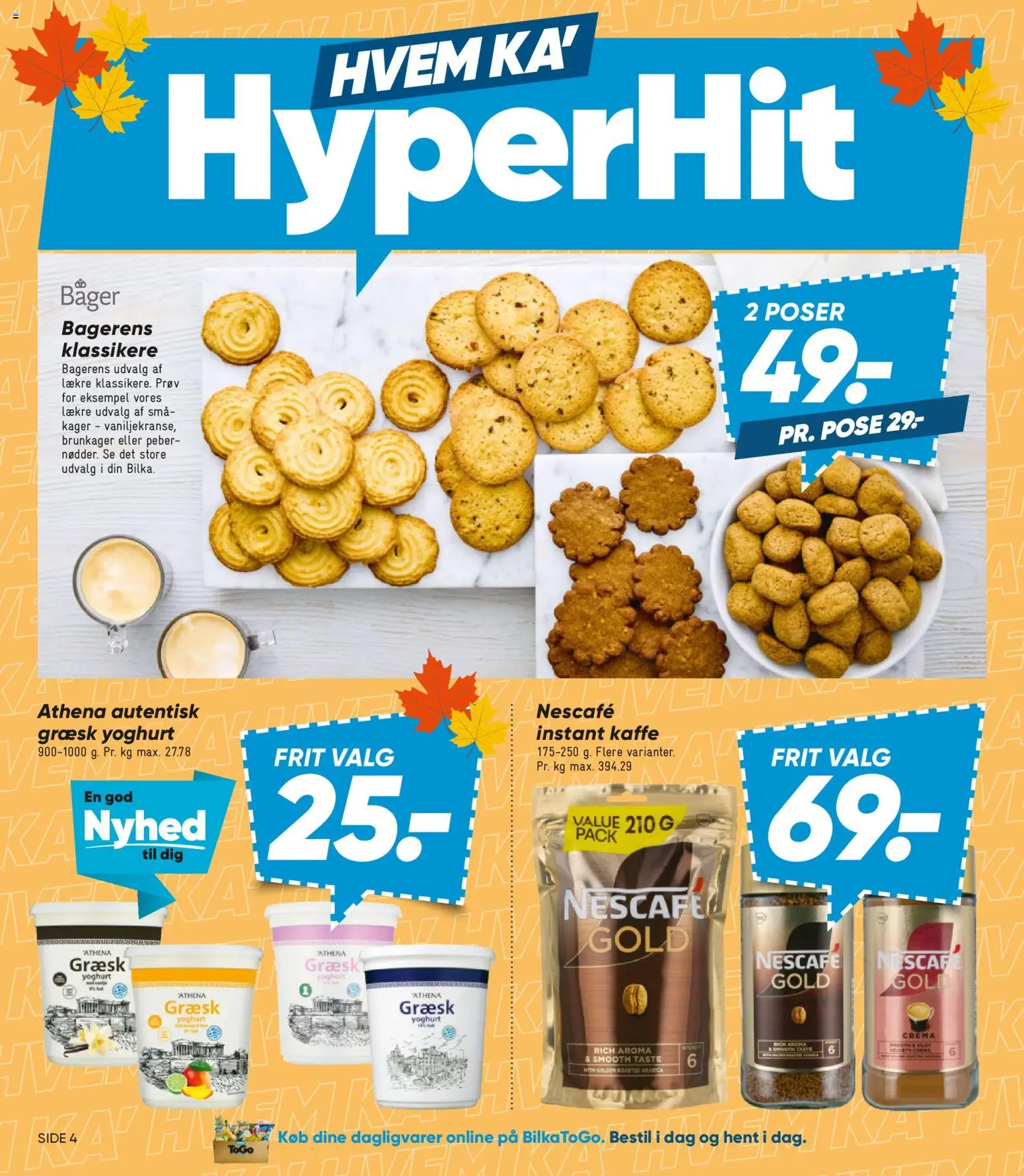Bilka tilbudsavis – gyldig fra 25/09/2026 | Side: 4 | Produkter: Dagligvarer, Yoghurt, Peber, Kager