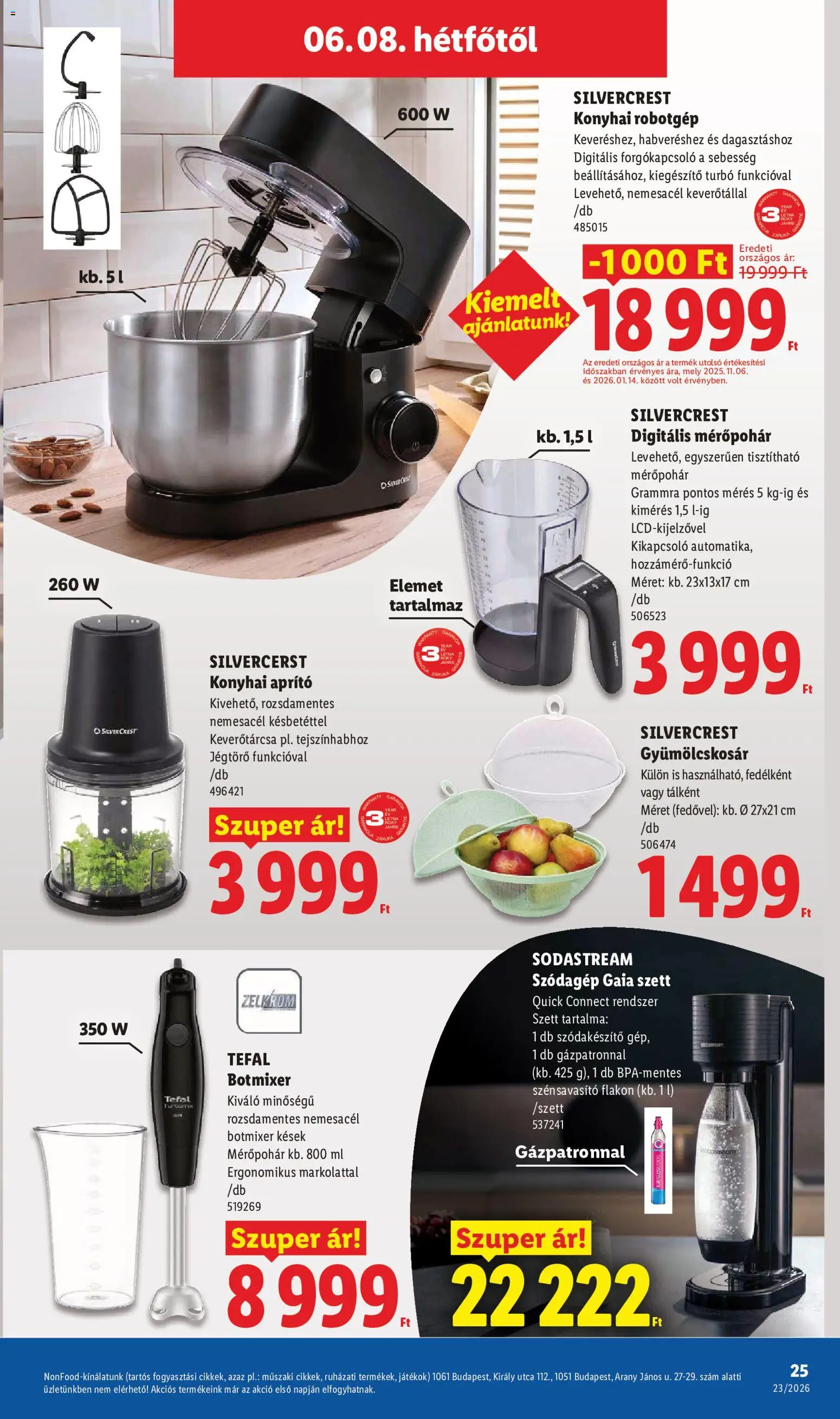 Lidl akciós ujság - amely érvényes a következő dátumtól: 04.06.2026 | Oldal: 25 | Termékek: Aprító, Tefal, Robotgép, Konyhai robotgép