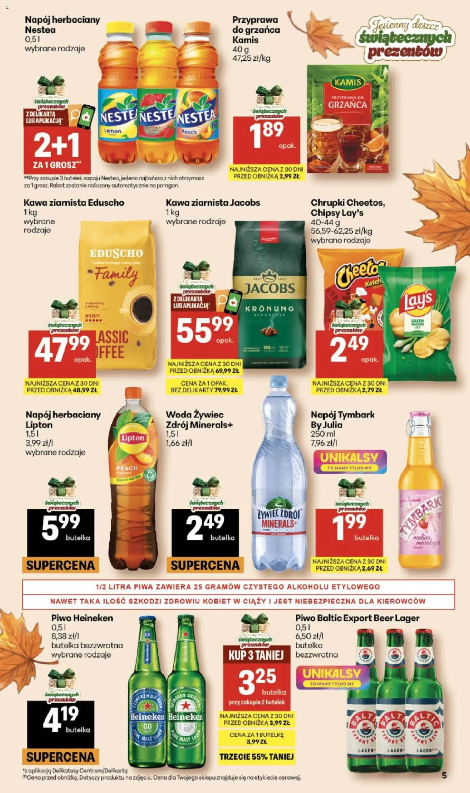 Delikatesy Centrum gazetka od 15.10.2026 | Strona: 5 | Produkty: Piwo Heineken, Delikatesy, Kawa, Heineken