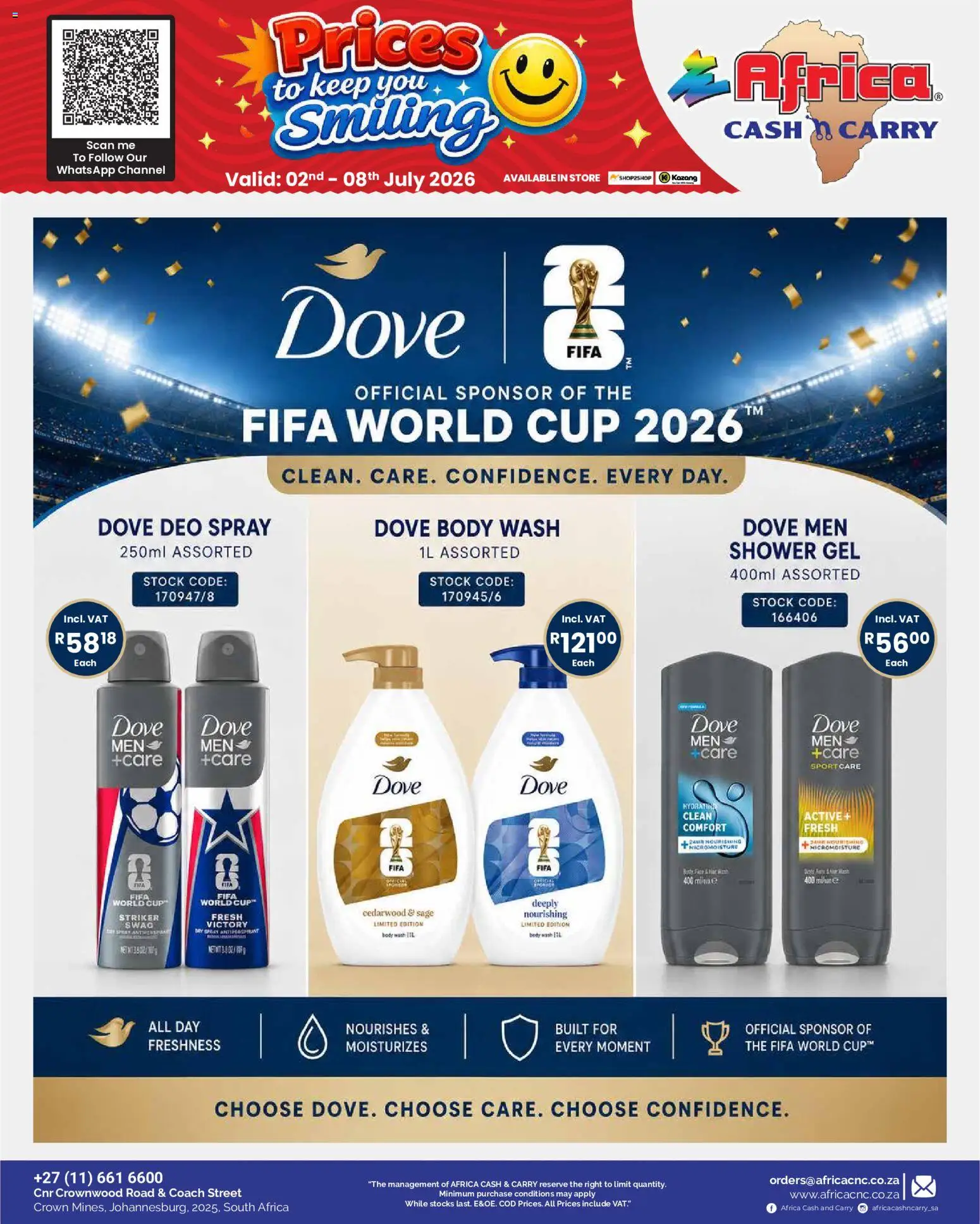 New Africa Cash & Carry catalogue – valid from 02/07/2026 | Page: 7 | Products: Shower, Stock, Shower gel, Body wash