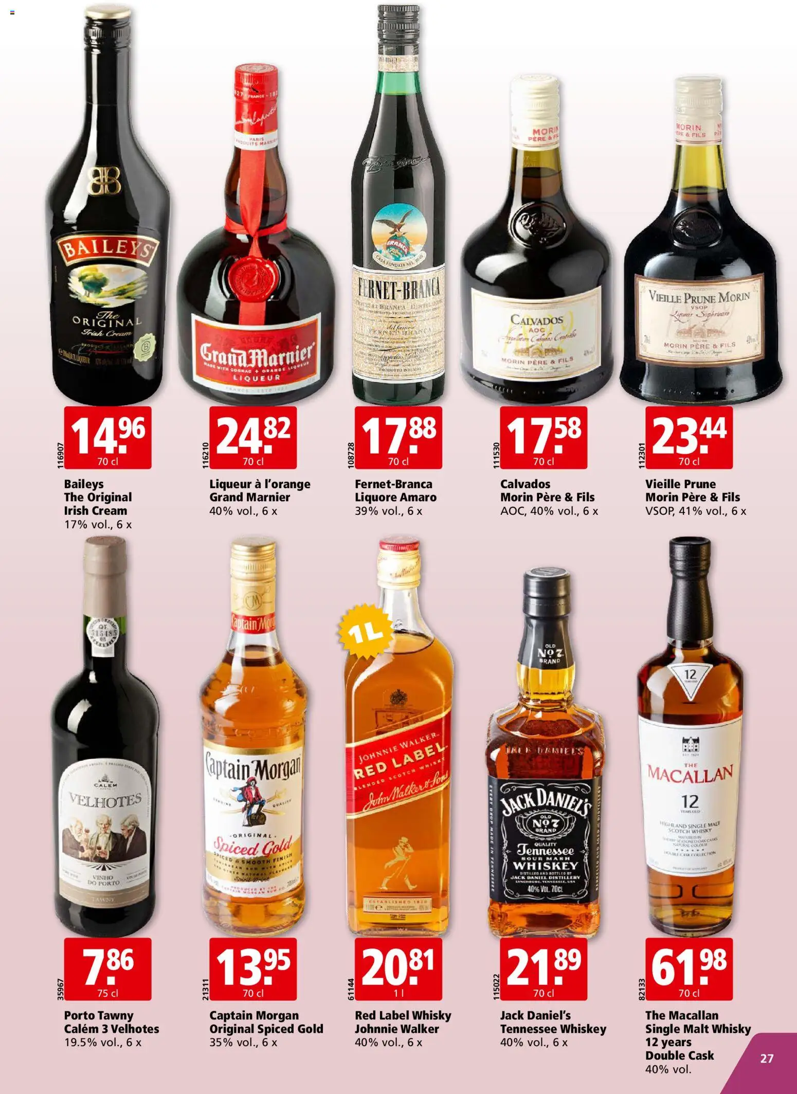 Aligro aktionen Chavannes, Matran, Genève, Sion – gültig ab 28.09.2026 | Seite: 27 | Produkte: Whiskey, Baileys
