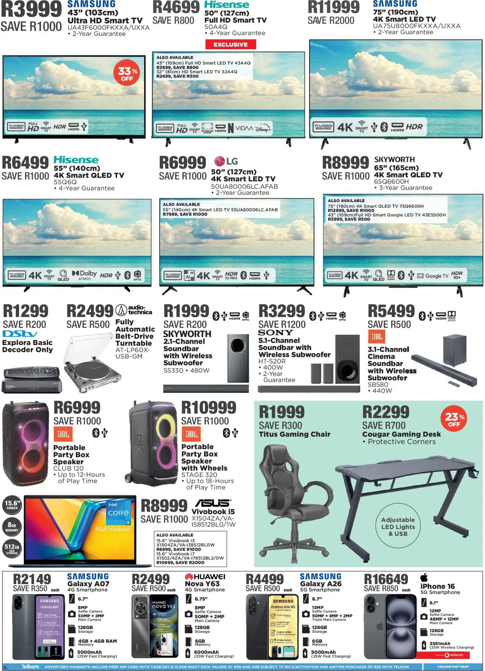 New House and Home catalogue – valid from 09.03.2026 | Page: 6 | Products: Smartphone, Audio, Chair, Subwoofer