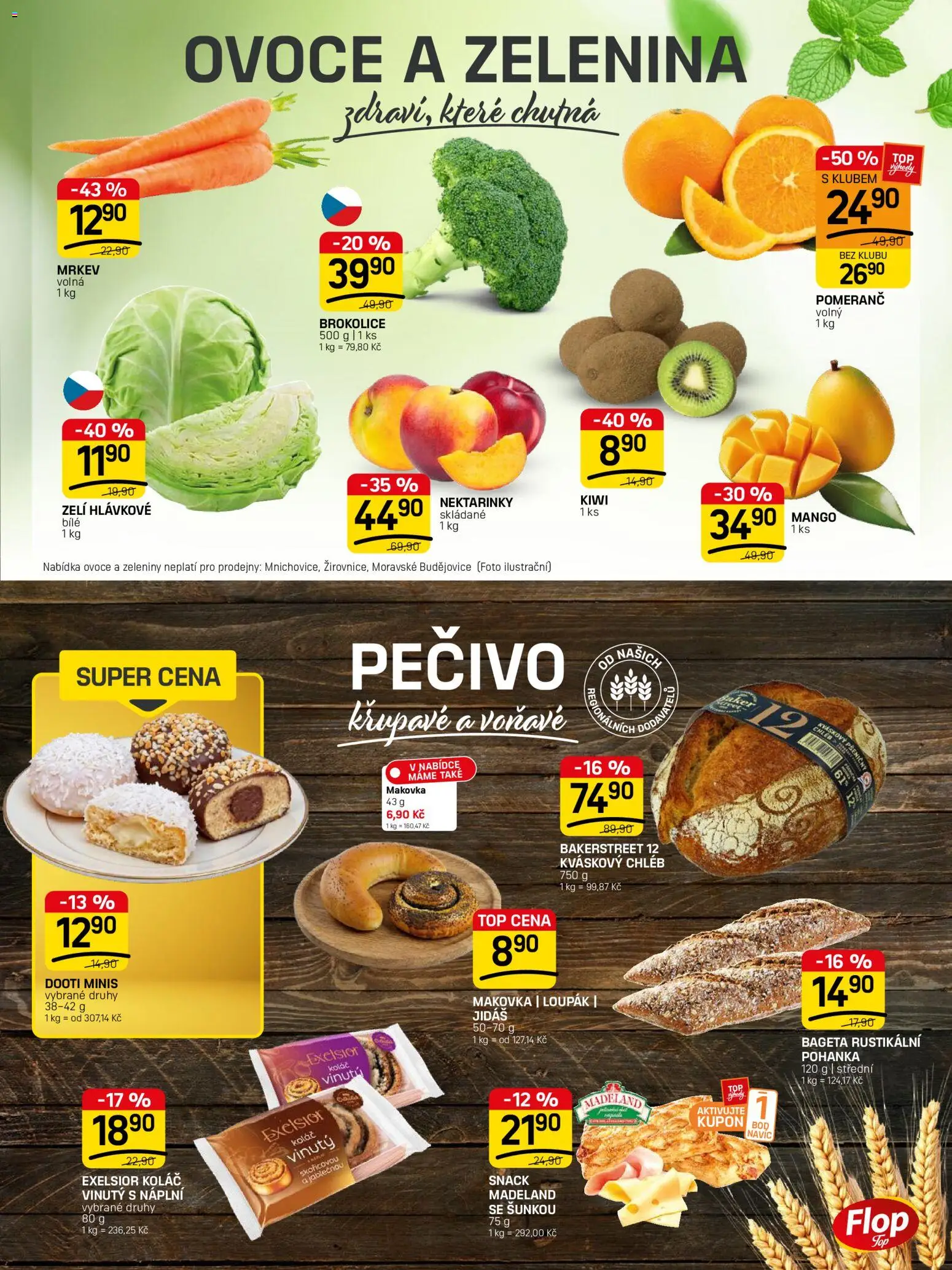 Flop leták - FlopTop od 23.09.2026 | Strana: 3 | Produkty: Ovoce a zelenina, Kiwi, Brokolice, Bageta