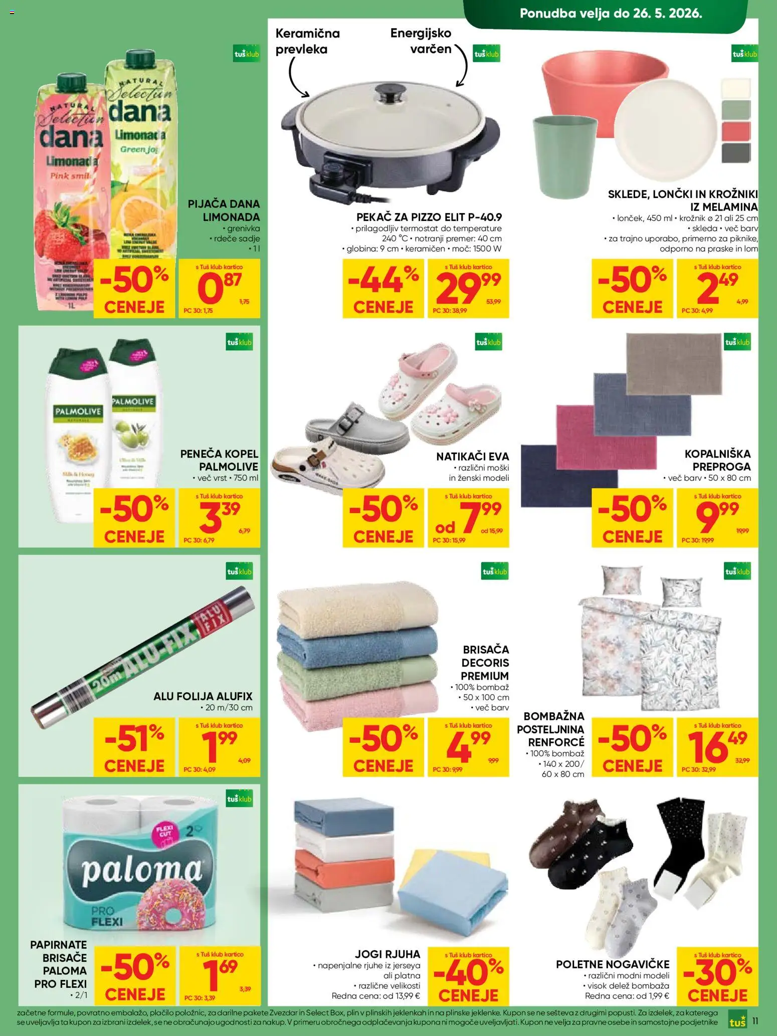 Novi Tuš katalog ponudbe – veljaven od 13.05.2026 | Stran: 11 | Izdelki: Termostat, Rjuha, Folija, Sadje