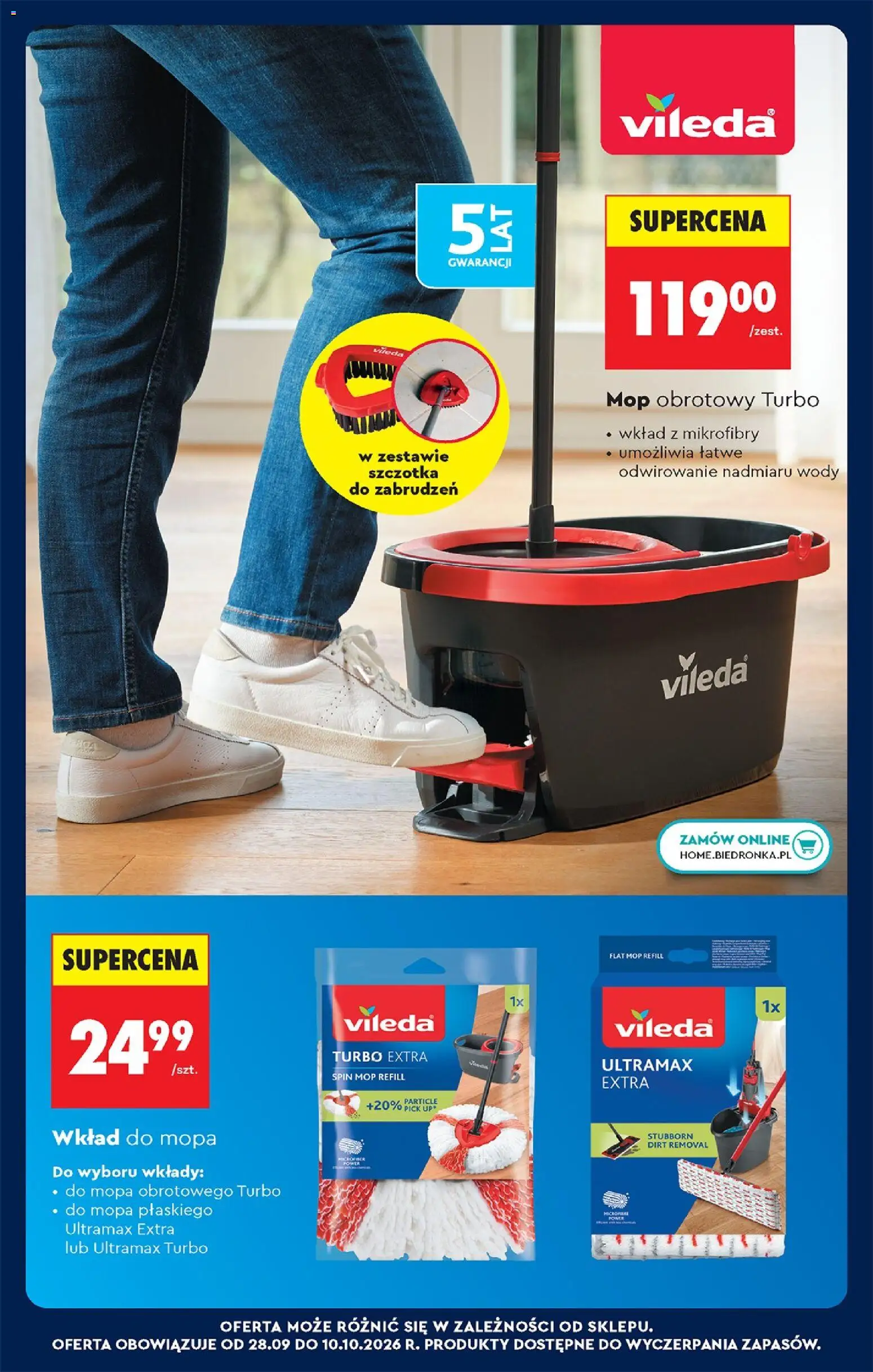 Biedronka Polsko leták - Codziennie niskie ceny od 28.09.2026 | Strana: 105 | Produkty: Mop, Vileda mop