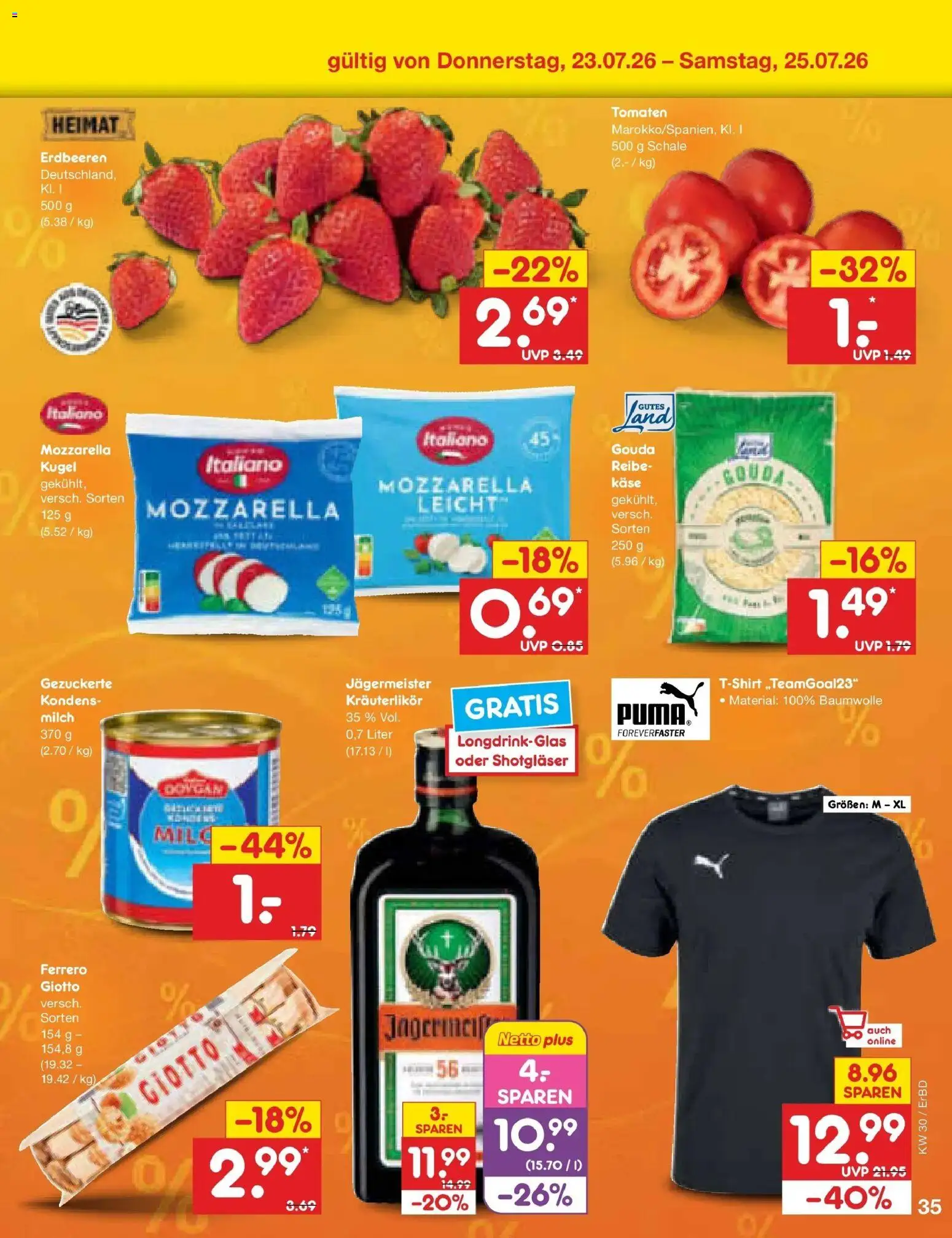 Netto Marken-Discount Prospekt Weimar – gültig ab 20.07.2026 | Seite: 59 | Produkte: Milch, Mozzarella, Gouda, Tomaten