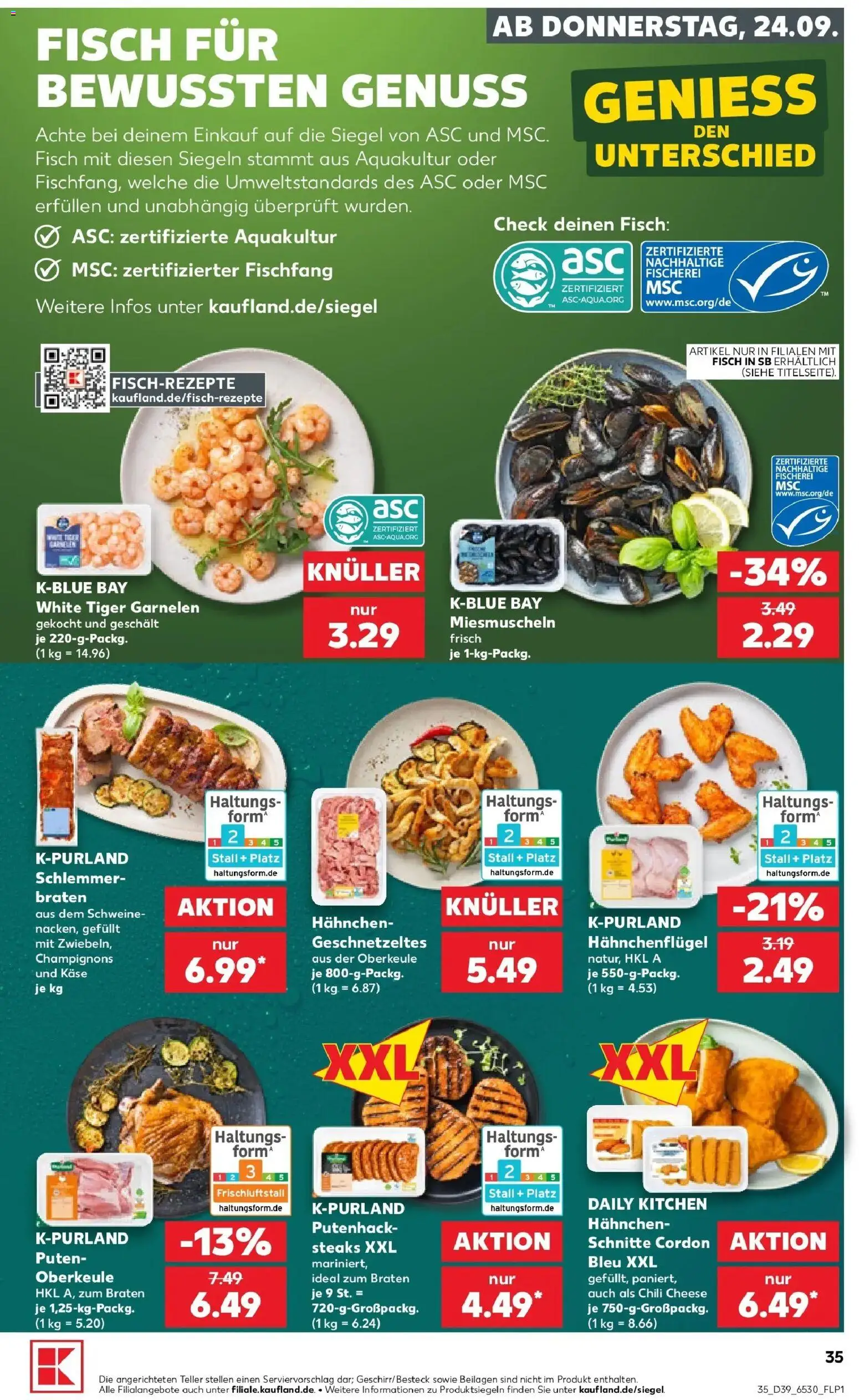 Prospekt Kaufland ab 24.09.2026 » Angebote Online zum Blättern | Seite: 35 | Produkte: Beilagen, Käse, Garnelen, Chili
