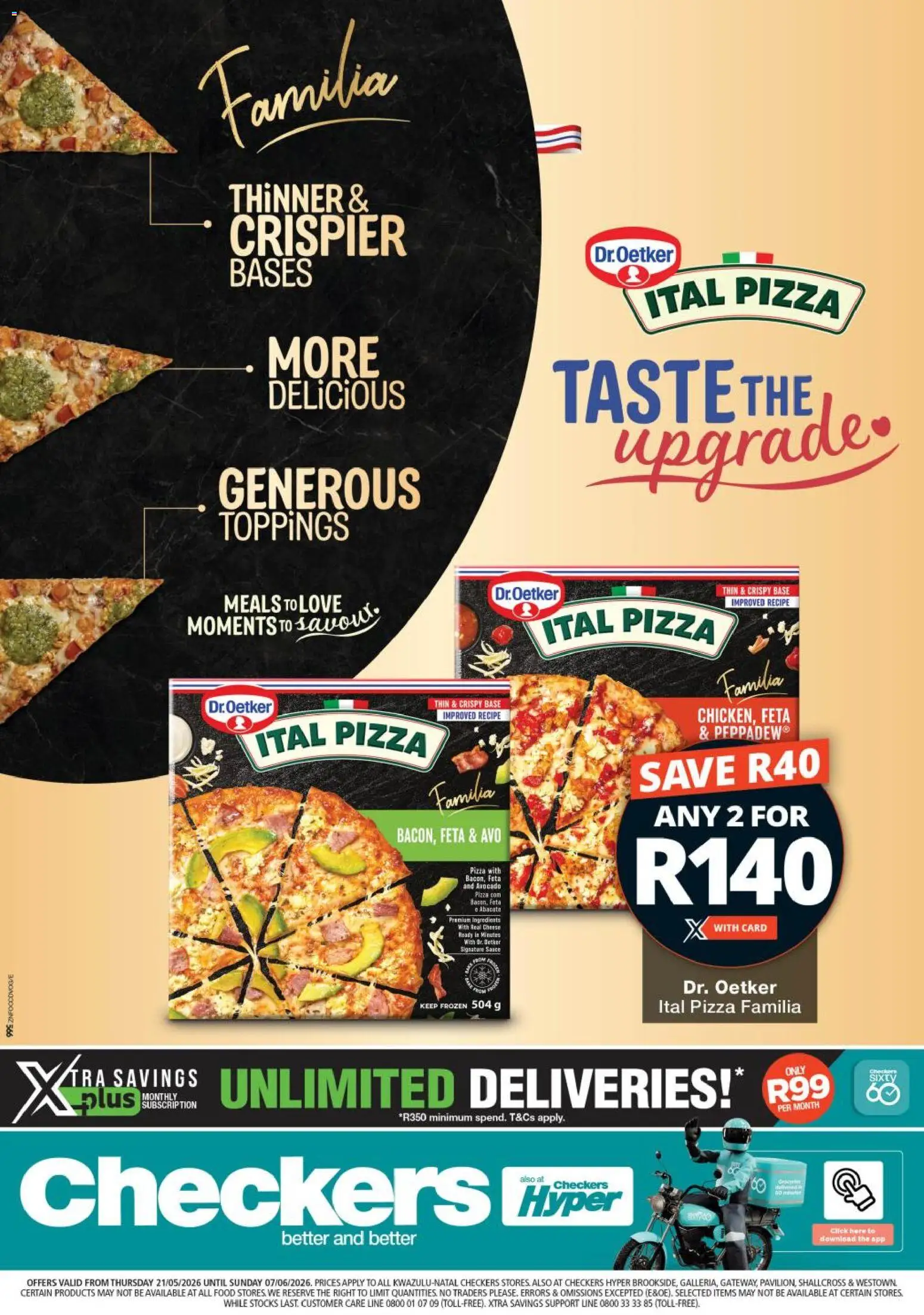 New Checkers catalogue – valid from 21.05.2026 | Page: 1 | Products: Cheese, Pizza