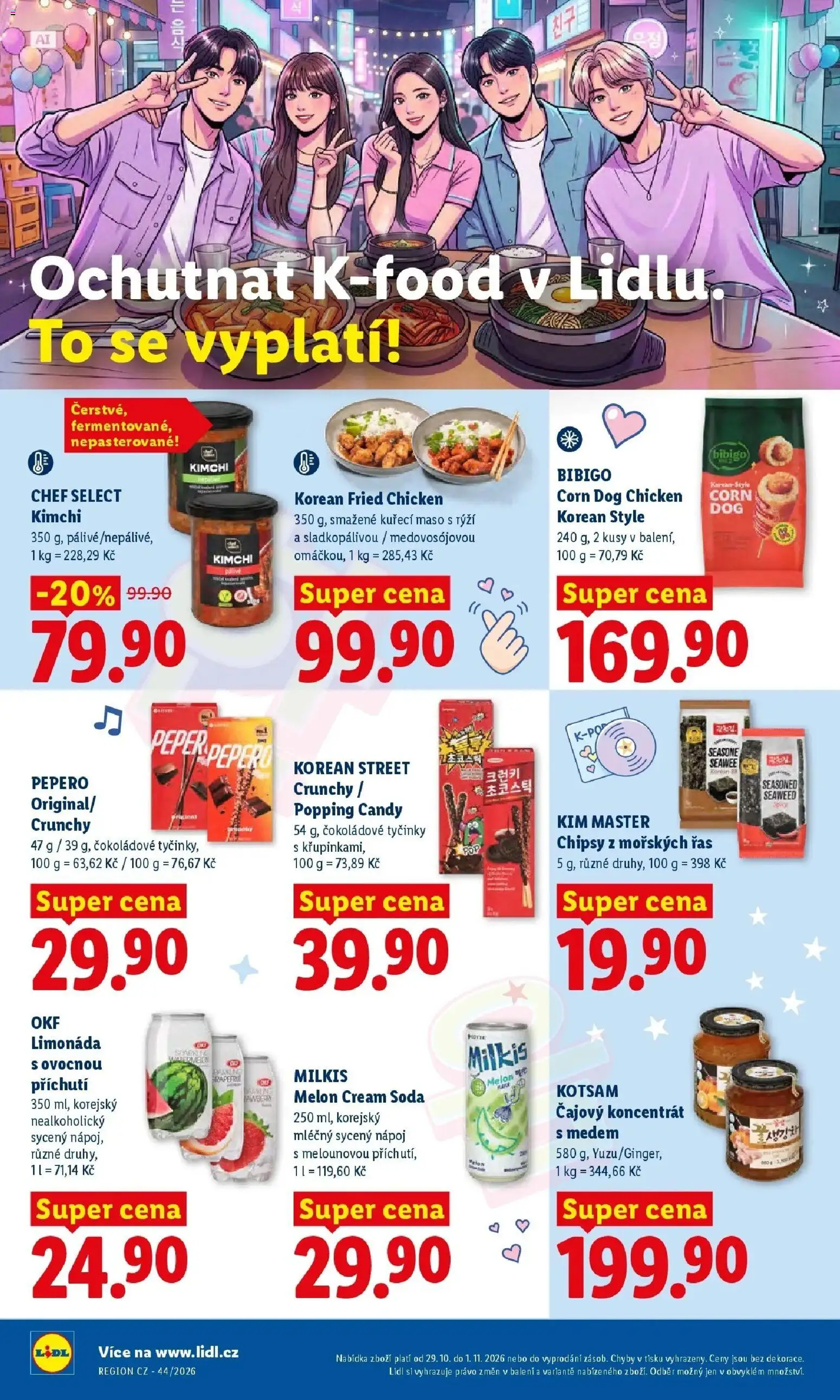 Lidl leták od 29.10.2026 - Nový akční leták | Strana: 28 | Produkty: Kuřecí maso, Tyčinky, Kimchi, Maso