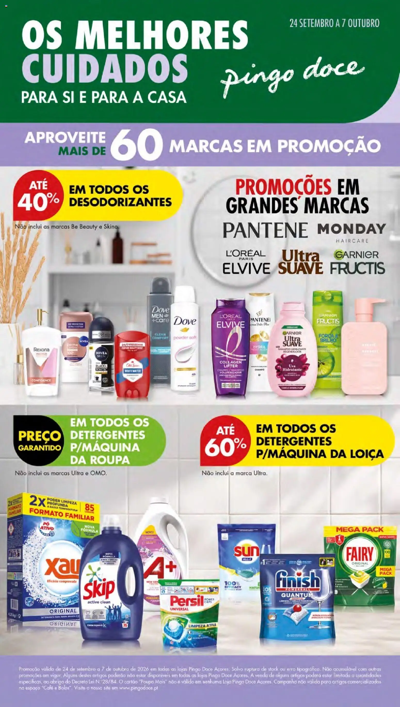 Pingo Doce Cuidados Pessoais e para o Lar │ válido de 24/09/2026 | Página: 1 | Produtos: Champô, Shampoo, Café, Persil