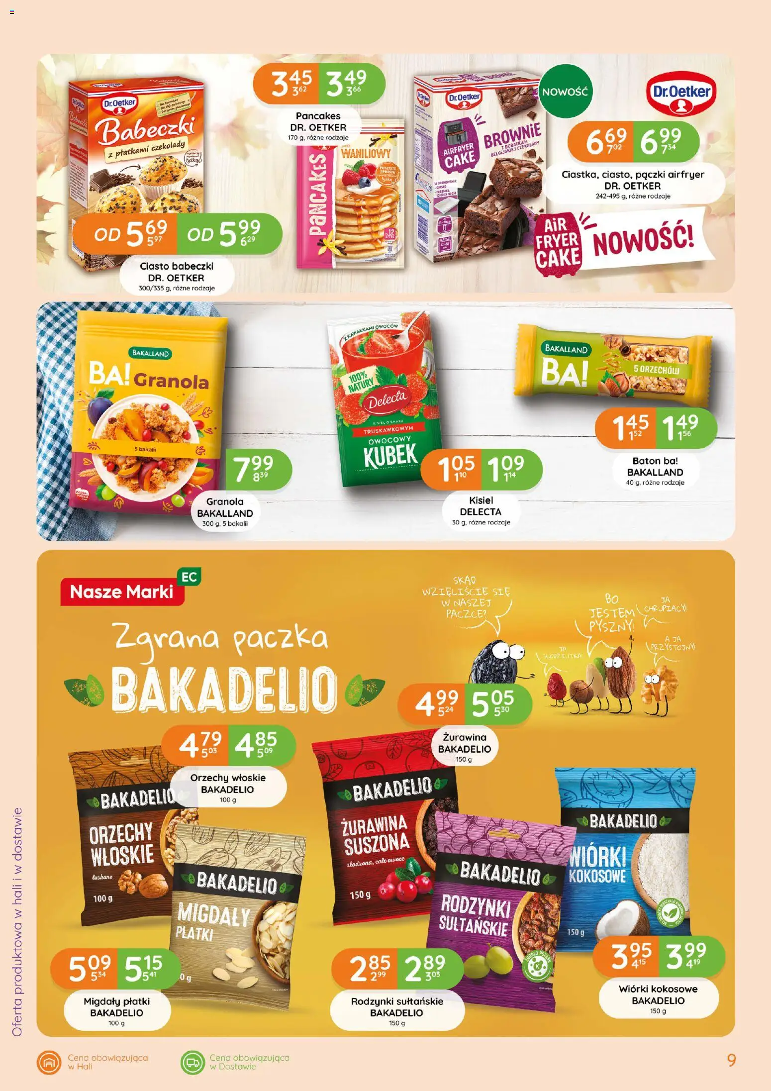 Eurocash gazetka - Śniadanie od 03.09.2026 | Strona: 9 | Produkty: Migdały, Żurawina, Płatki, Owoce