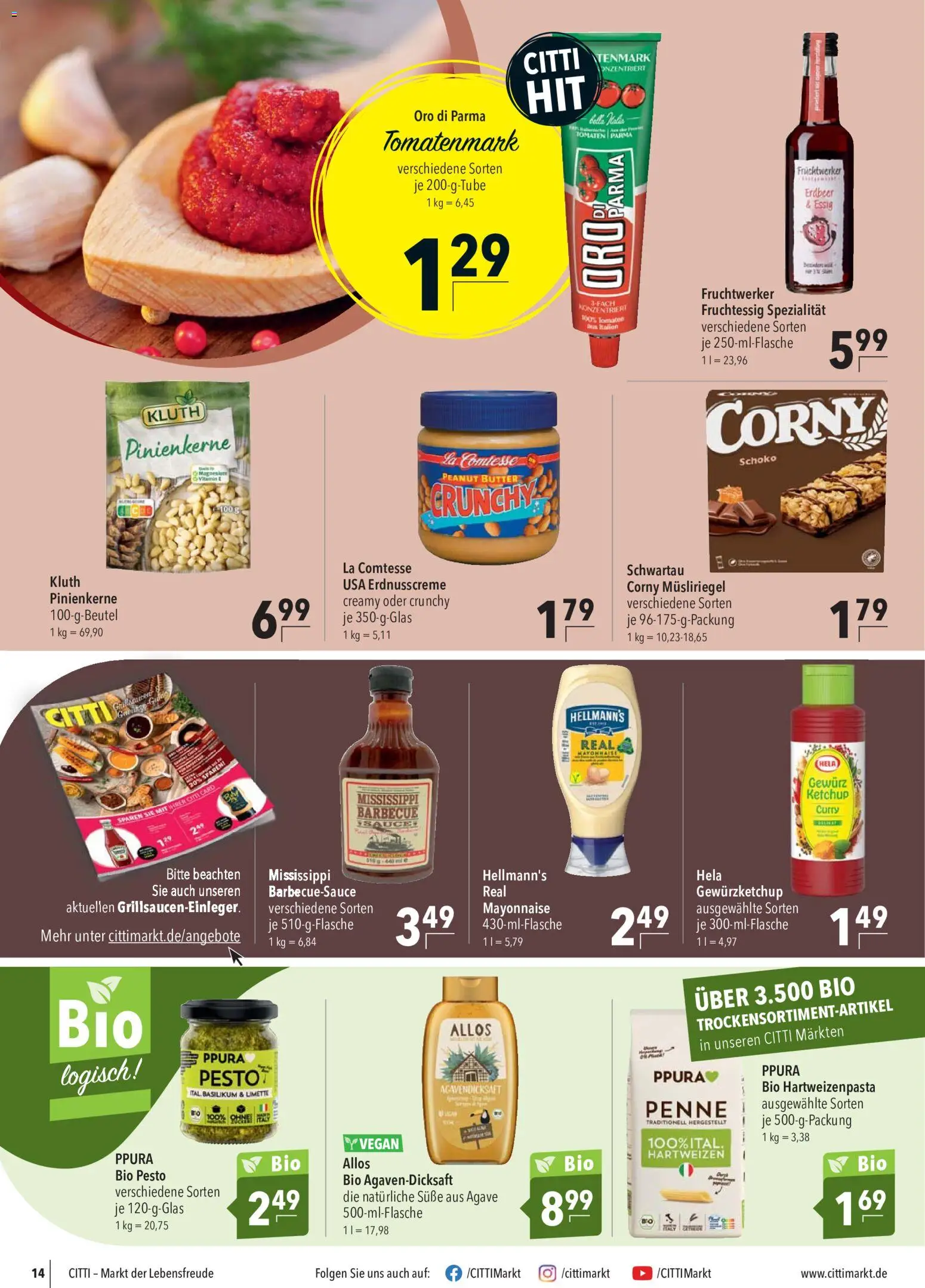 CITTI Markt Prospekt 	 – gültig ab 13.05.2026 | Seite: 14 | Produkte: Essig, Mayonnaise, Limette, Ketchup
