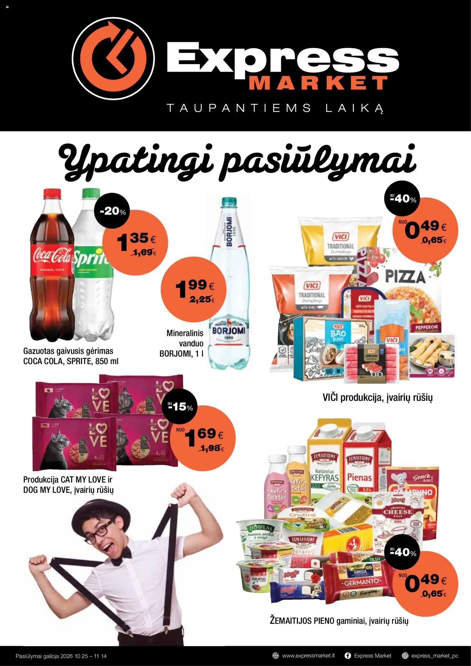 Express market akcijos nuo 2026.10.25 | Puslapis: 1 | Prekių: Gaivusis gėrimas, Vanduo, Pienas, Grietinė