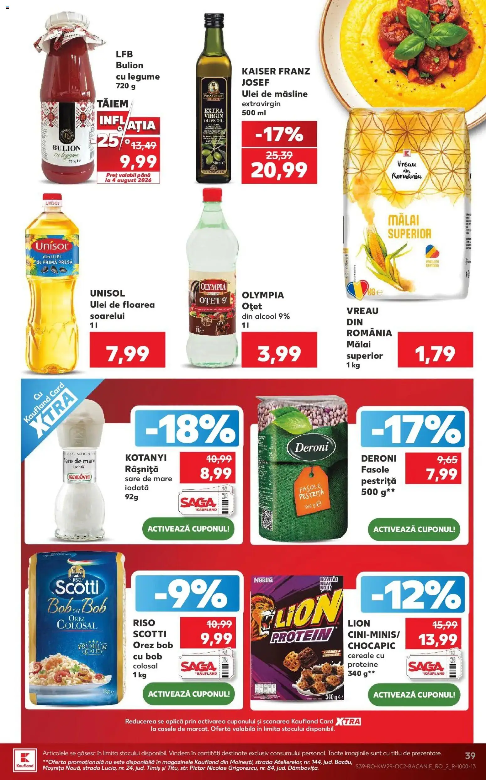 Noul catalog Kaufland – valabil de la 15.07.2026 | Pagină: 39 | Produse: Bulion, Aplică, Oțet, Sare