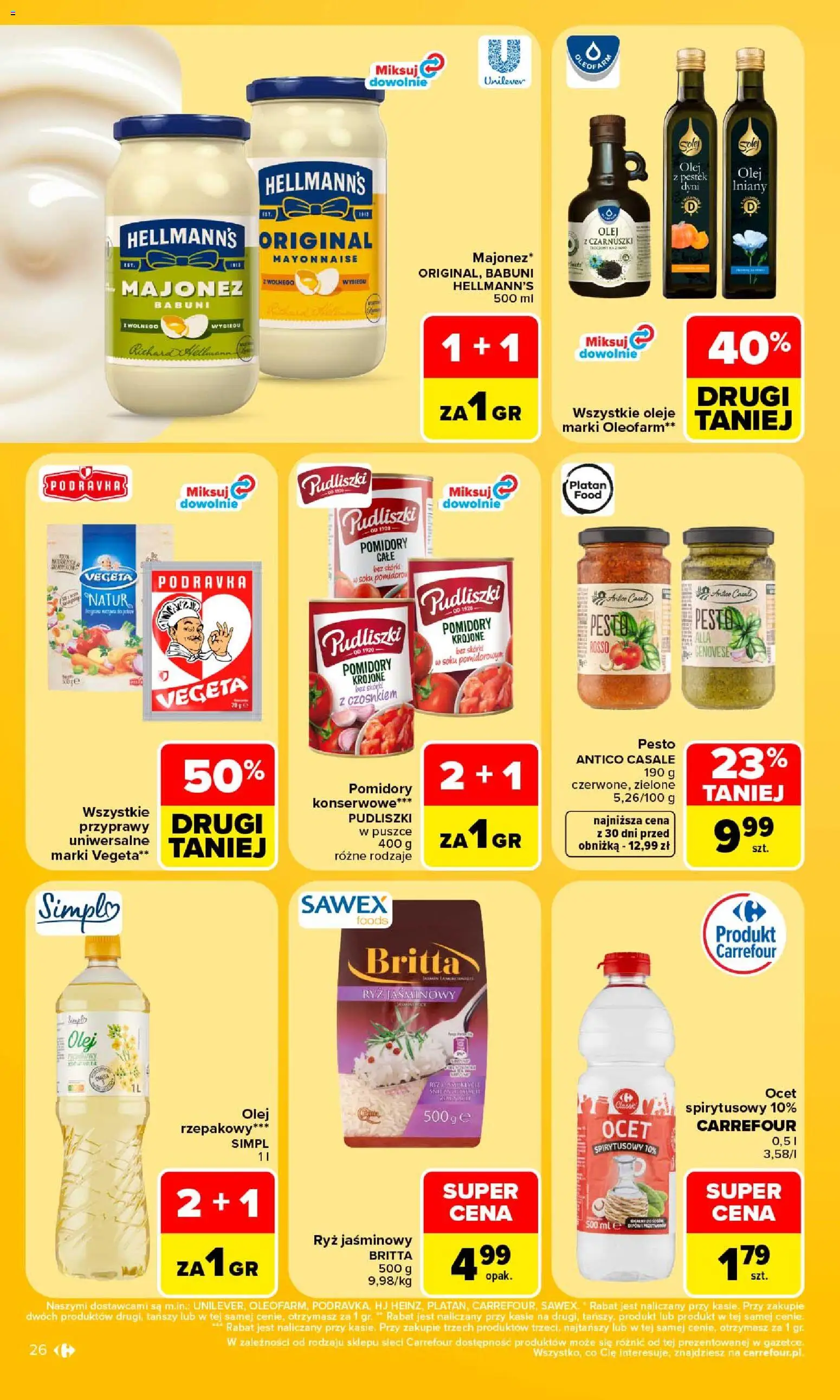 Carrefour gazetka od 24.08.2026 | Strona: 28 | Produkty: Ocet, Ryż jaśminowy, Pesto, Ryż