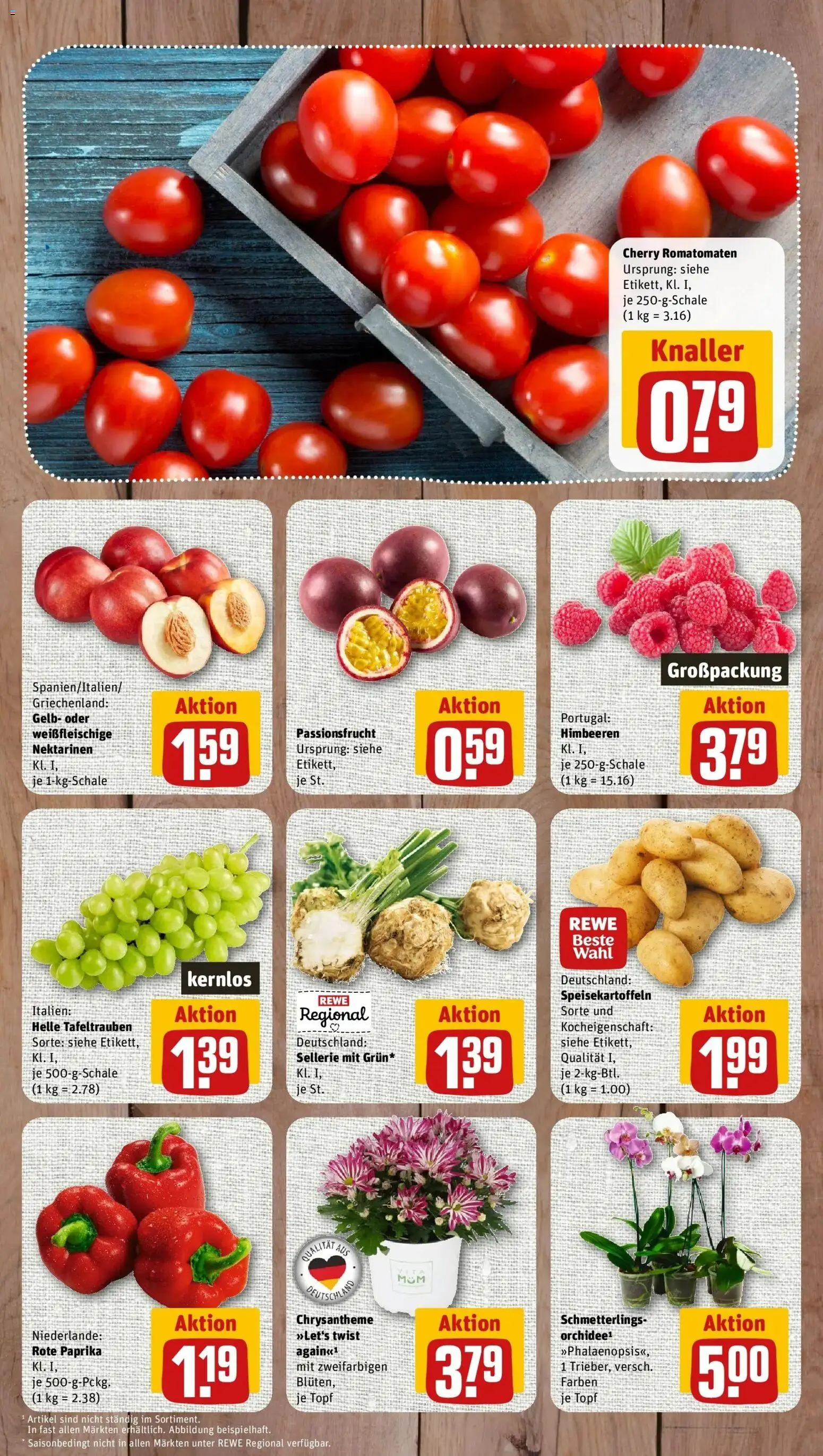REWE Prospekt ab 10.08.2026 zum Blättern » Angebote | Seite: 3 | Produkte: Himbeeren, Nektarinen, Paprika, Rote Paprika