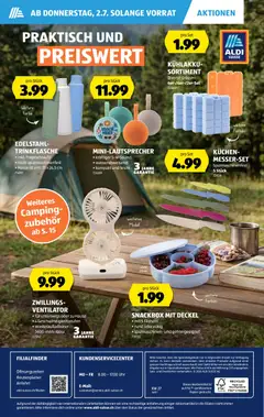 ZWILINGS-VENTILATOR, • für unterwegs oder zu Hause, • 4 Geschwindigkeitsstufen, • wiederaufladbarer, 3600-mAh-Akku ab 02.07.2026 gültig | Seite: 36 | Produkte: Box, Uhr, Ventilator