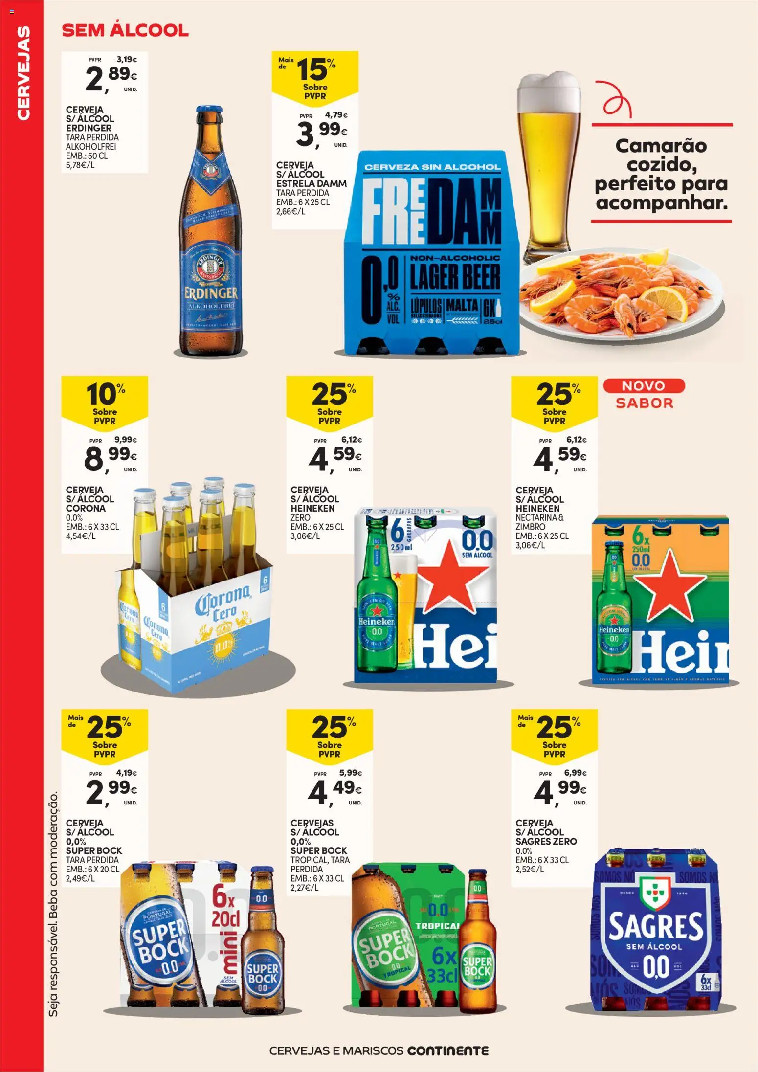 Continente Cervejas e Mariscos │ válido de 19.05.2026 | Página: 16 | Produtos: Super bock, Camarão, Cerveja