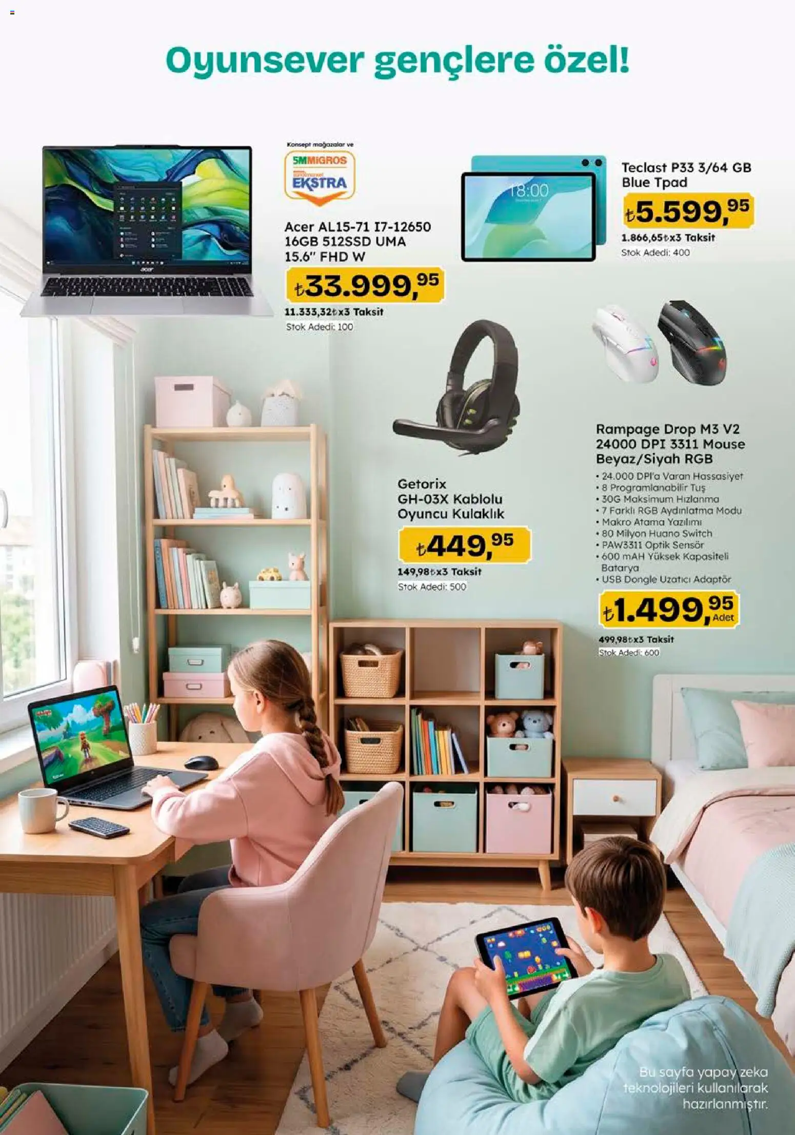 Migros Katalog - 5M Migroskop Dijital - 10 Eylül 2026 tarihinden itibaren geçerlidir | Sayfa: 165 | Ürünler: Oyuncu, Kulaklık, Adaptör, USB