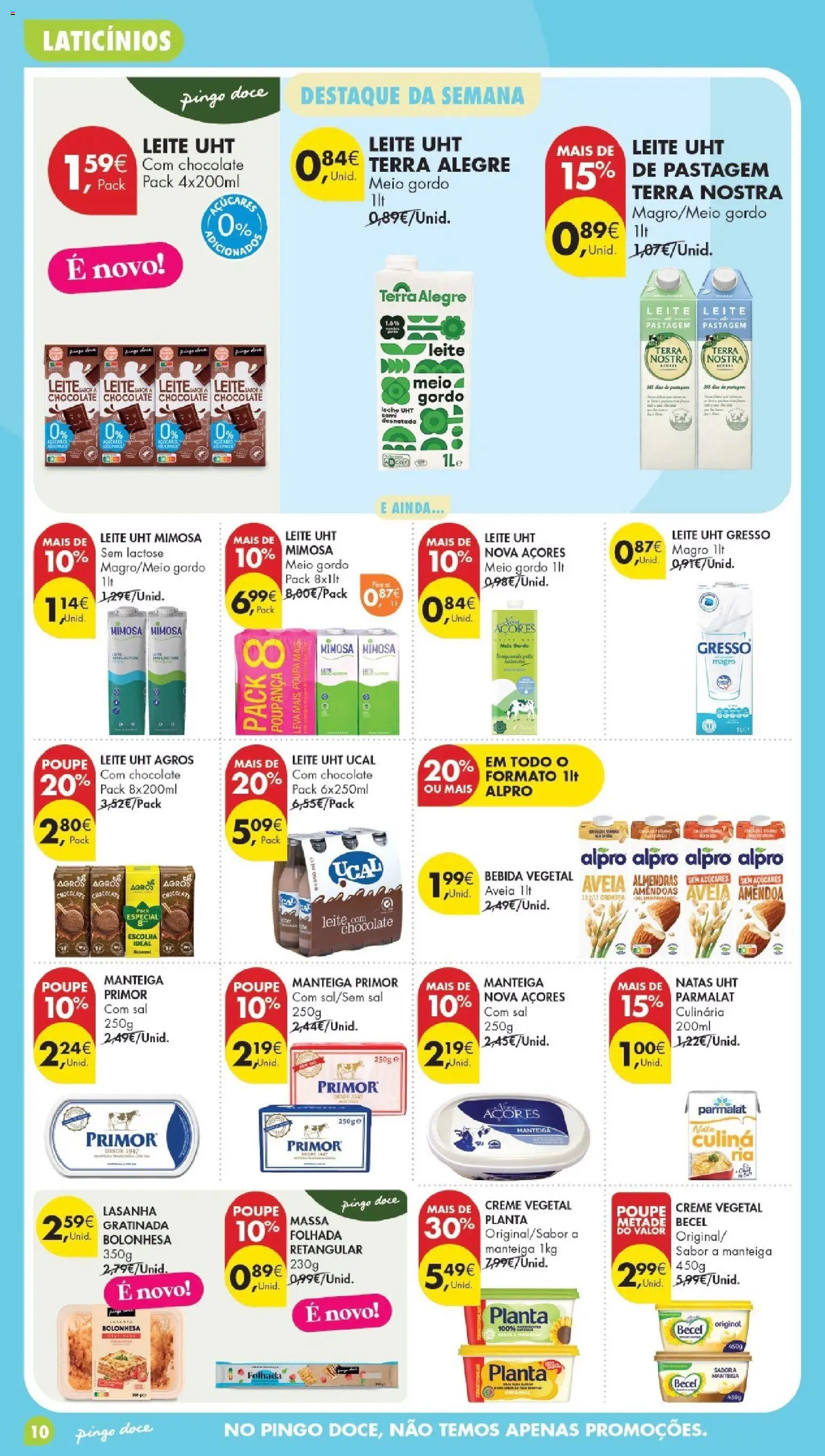 Pingo Doce Poupe Esta Semana Lojas Grandes │ válido de 29/09/2026 | Página: 10 | Produtos: Aveia, Lasanha, Leite UHT, Massa