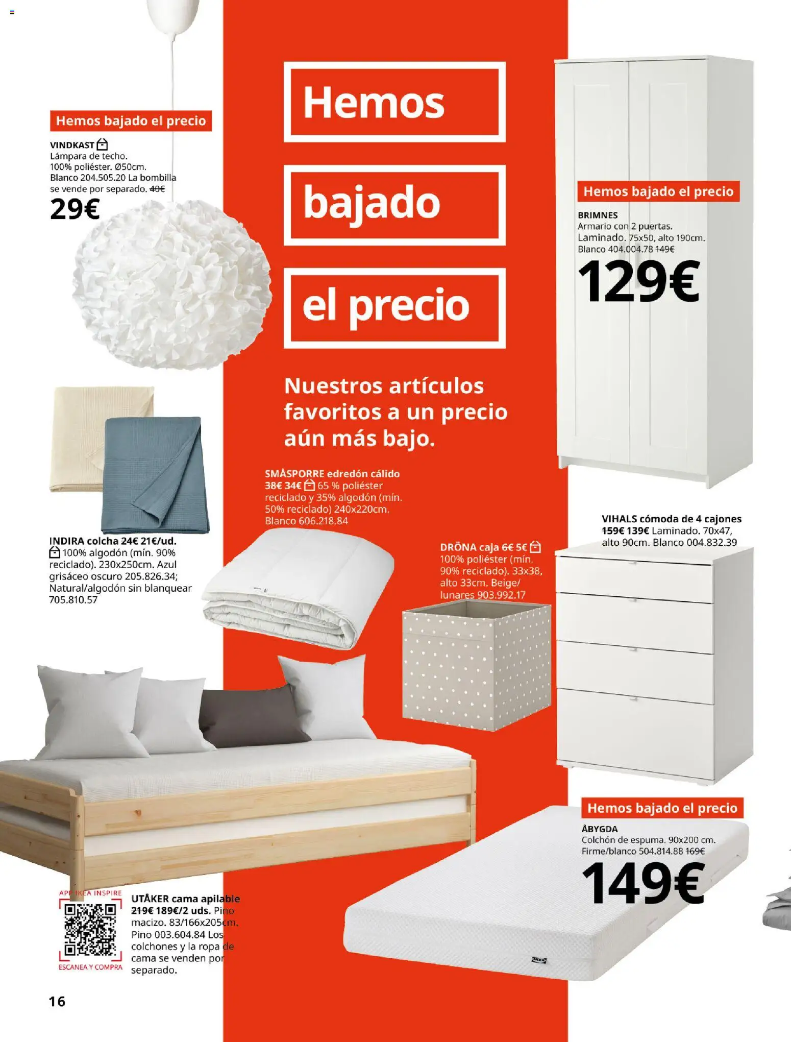 IKEA - Domitorios │ válido desde el 01/09/2026 | Página: 16 | Productos: Ropa, Ropa de cama, Algodón, Lámpara