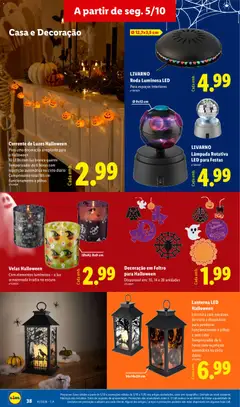 Pré-visualização Decoração em Feltro para Halloween, Disponível em: 10, 14 e 28 unidades válido de 05/10/2026 | Página: 38 | Produtos: Pilhas, Decoração, Lanterna, Velas
