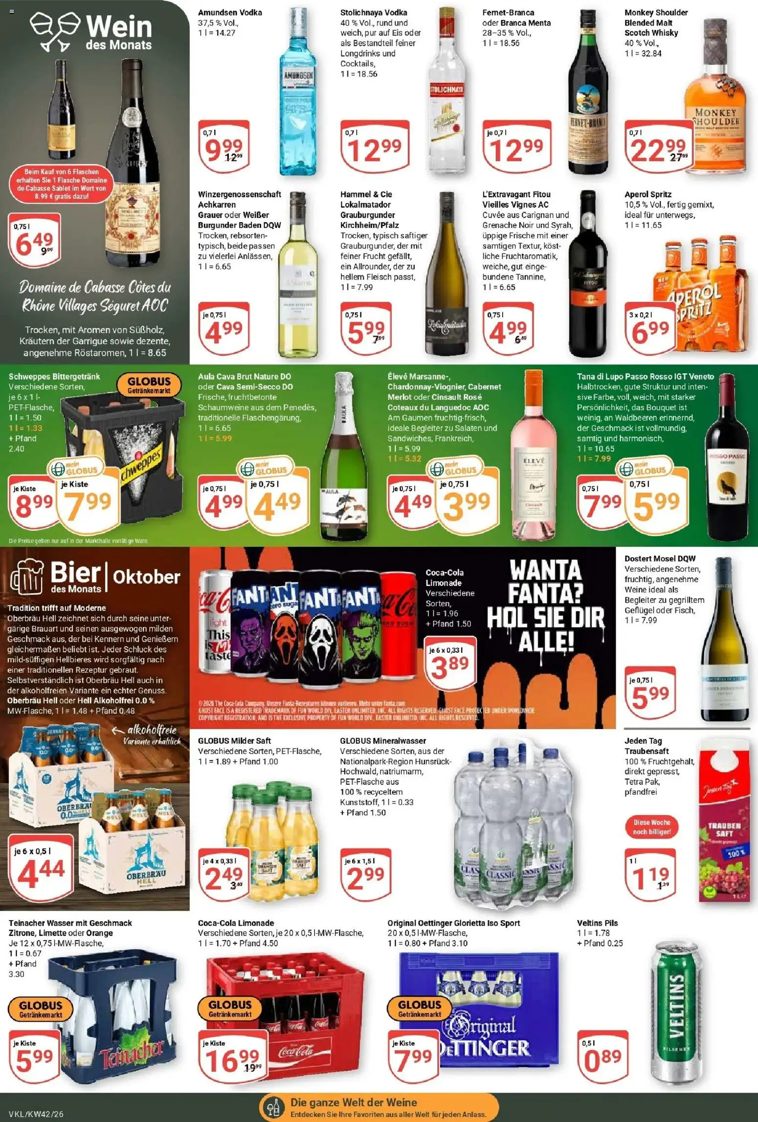 Globus Prospekt Völklingen (ab 12.10.2026) » Angebote online | Seite: 19 | Produkte: Oettinger, Schweppes, Vodka, Eis