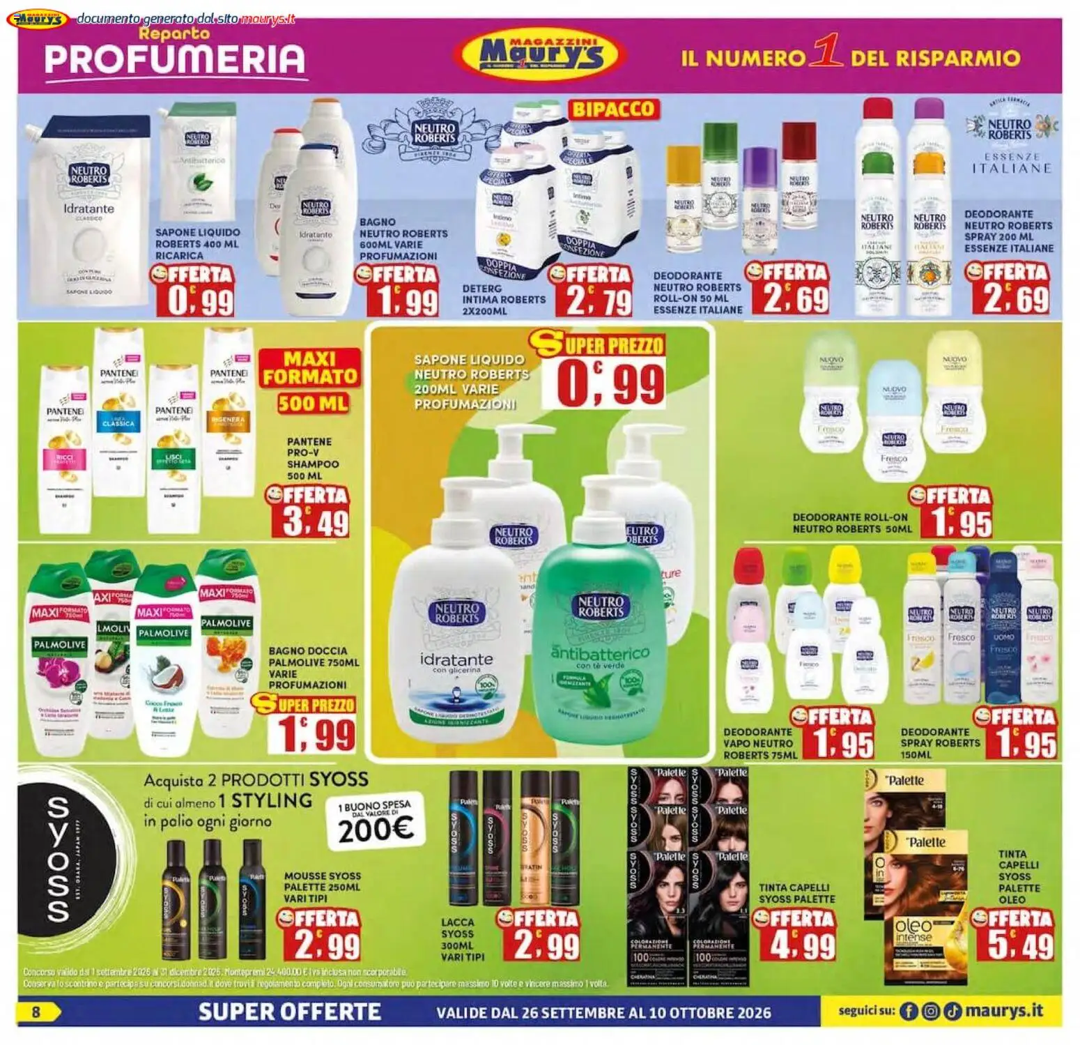 Volantino Maury's del 26/09/2026 | Pagina: 8