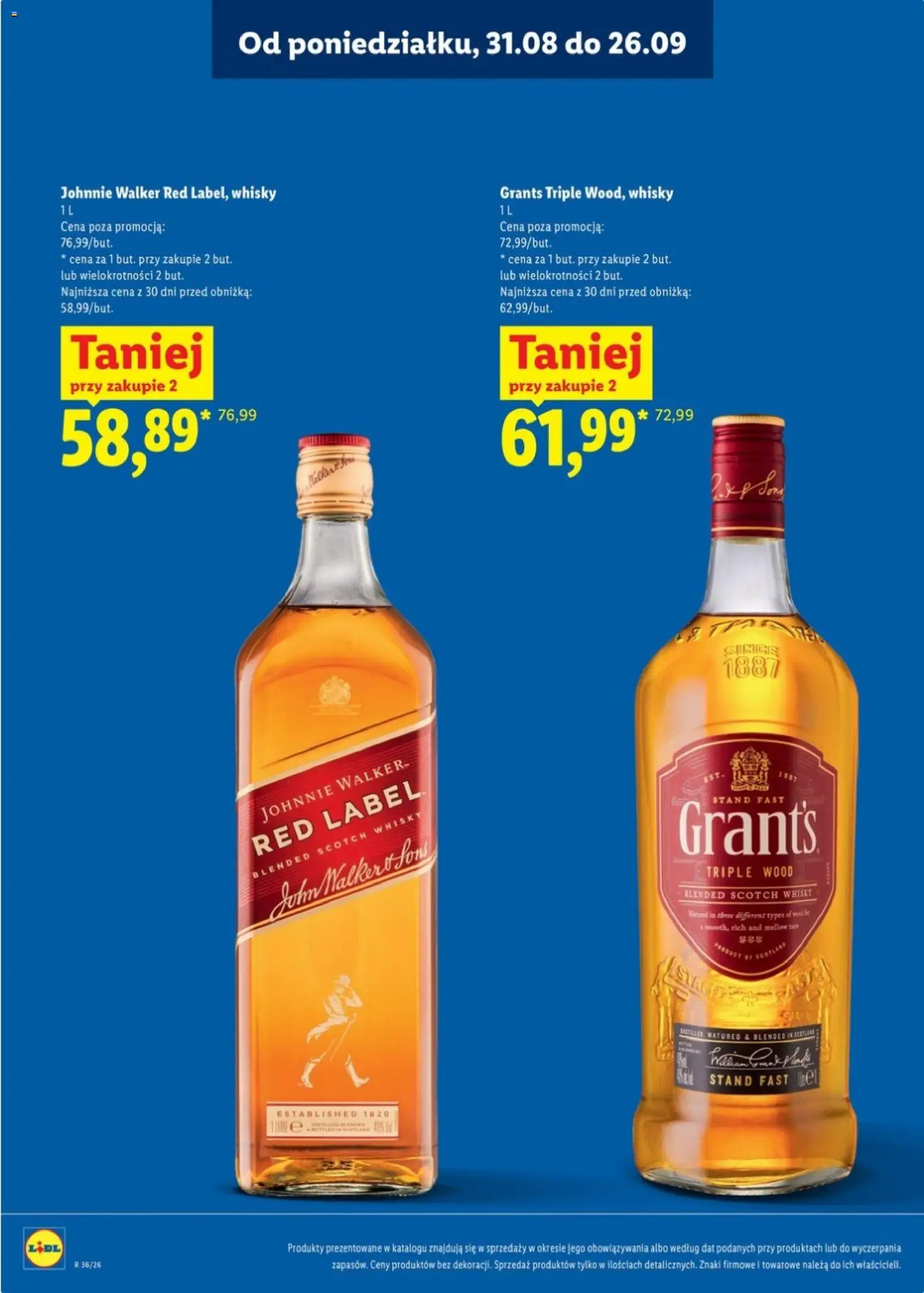 Lidl Katalog alkoholi mocnych od 31.08.2026 | Strona: 12 | Produkty: Grant's, Scotch whisky, Red label, Whisky