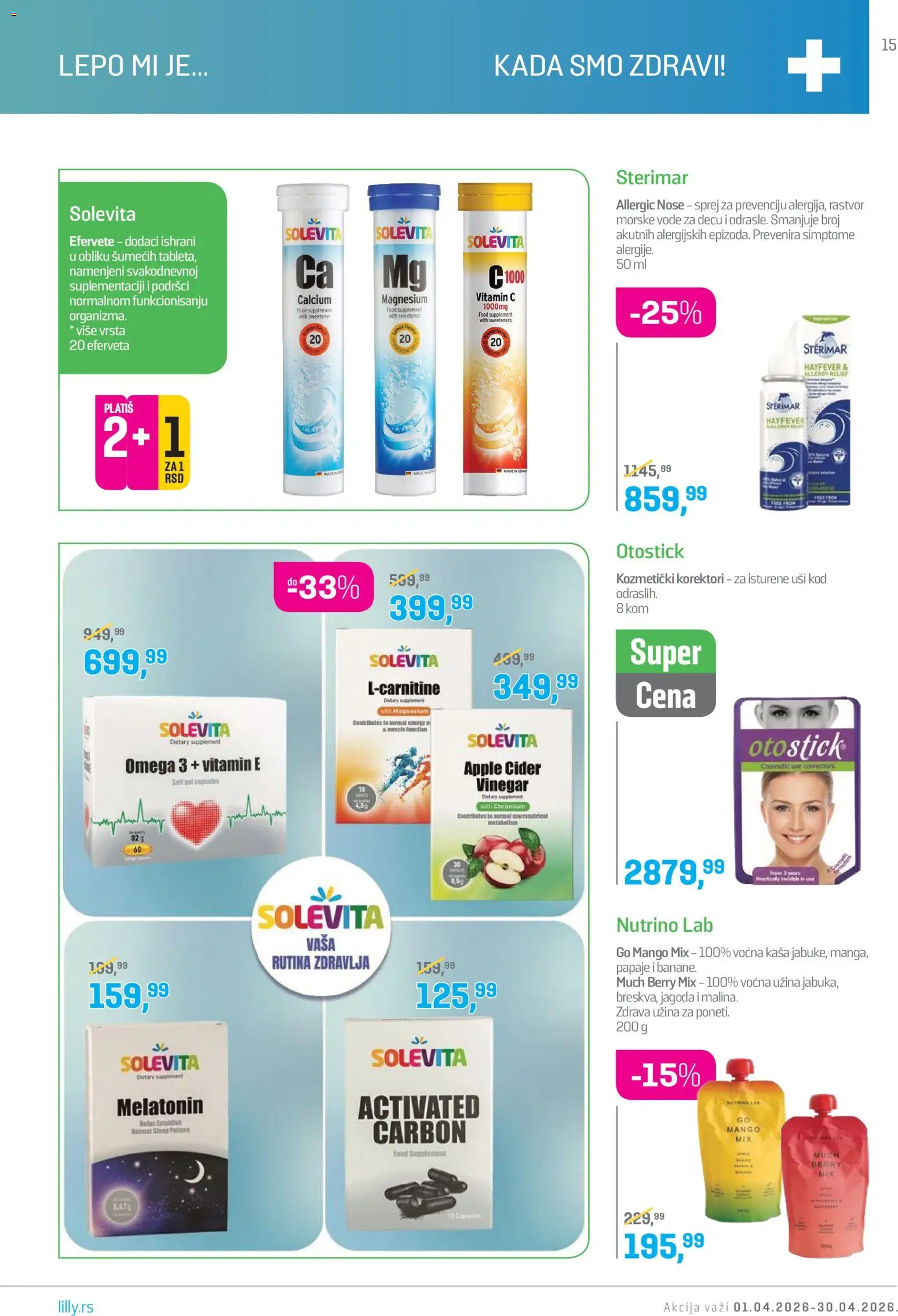 Lilly drogerie katalog - važi od 01.04.2026 | Strana: 15 | Proizvode: Mango, Jagoda, Cider