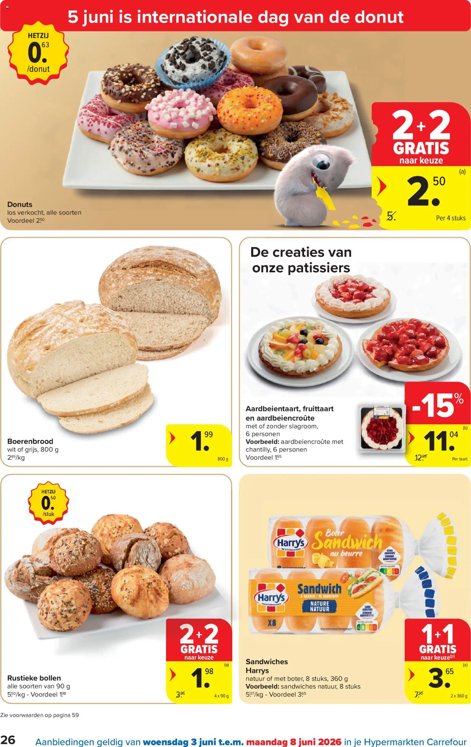 {H1} | Pagina: 26 | Producten: Sandwich, Donuts, Taart