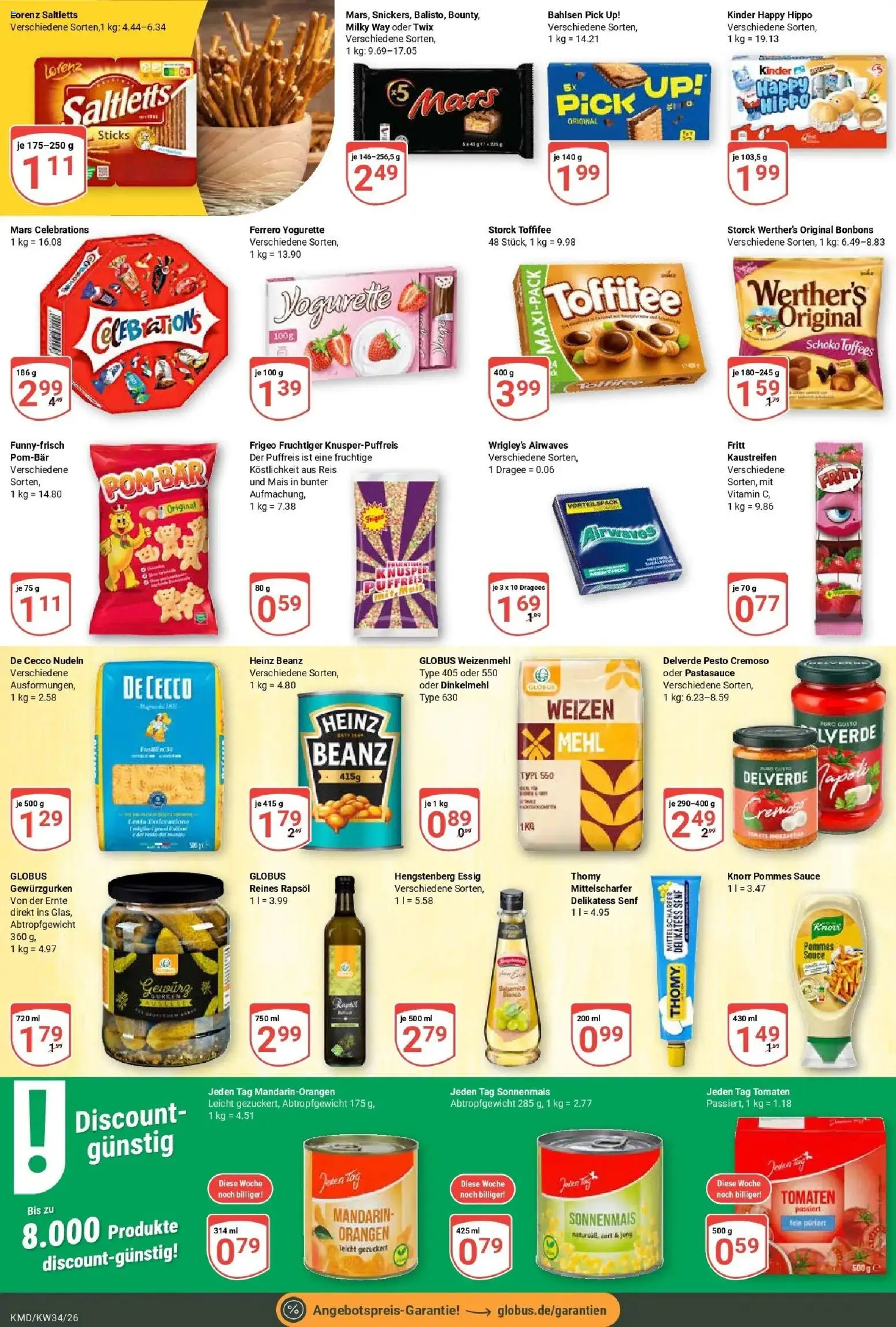 Globus Prospekt Köln (ab 17.08.2026) » Angebote online | Seite: 17 | Produkte: Mais, Mars, Twix, Nudeln