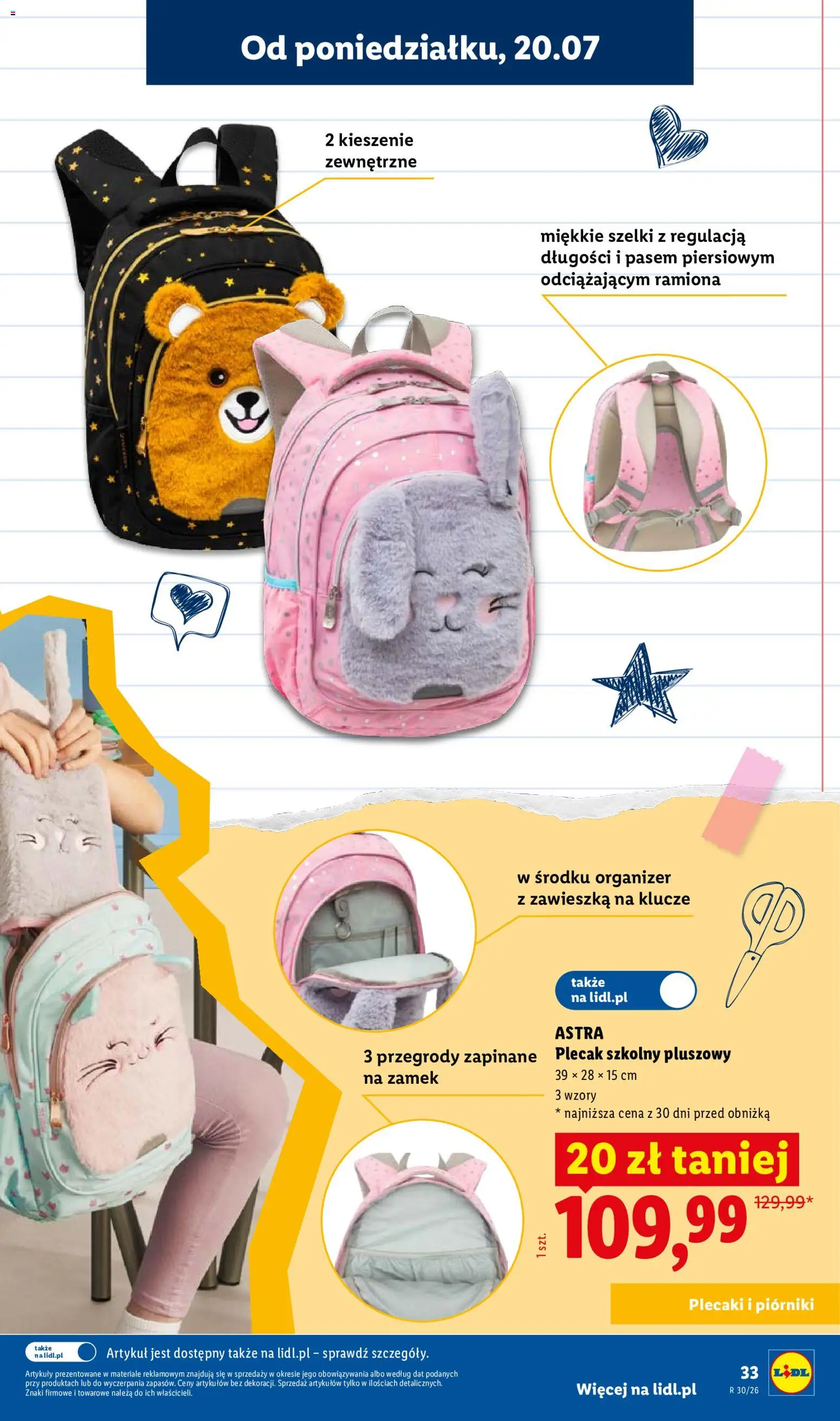 Lidl Katalog od 09.07.2026 | Strona: 33 | Produkty: Plecaki, Plecak