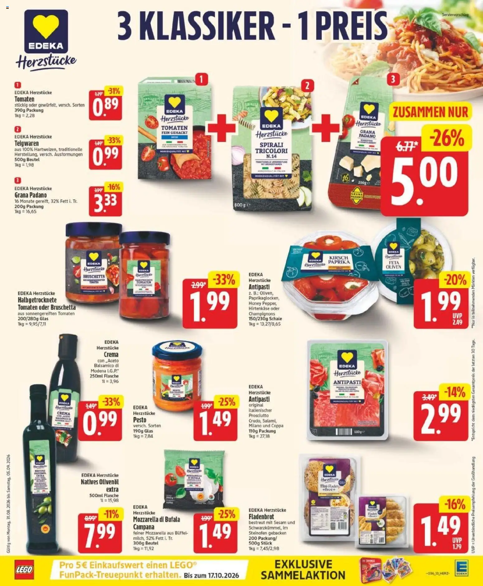 Edeka Prospekt Berlin – gültig ab 31.08.2026 | Seite: 15 | Produkte: Feta, Tomaten, Champignons, Paprika