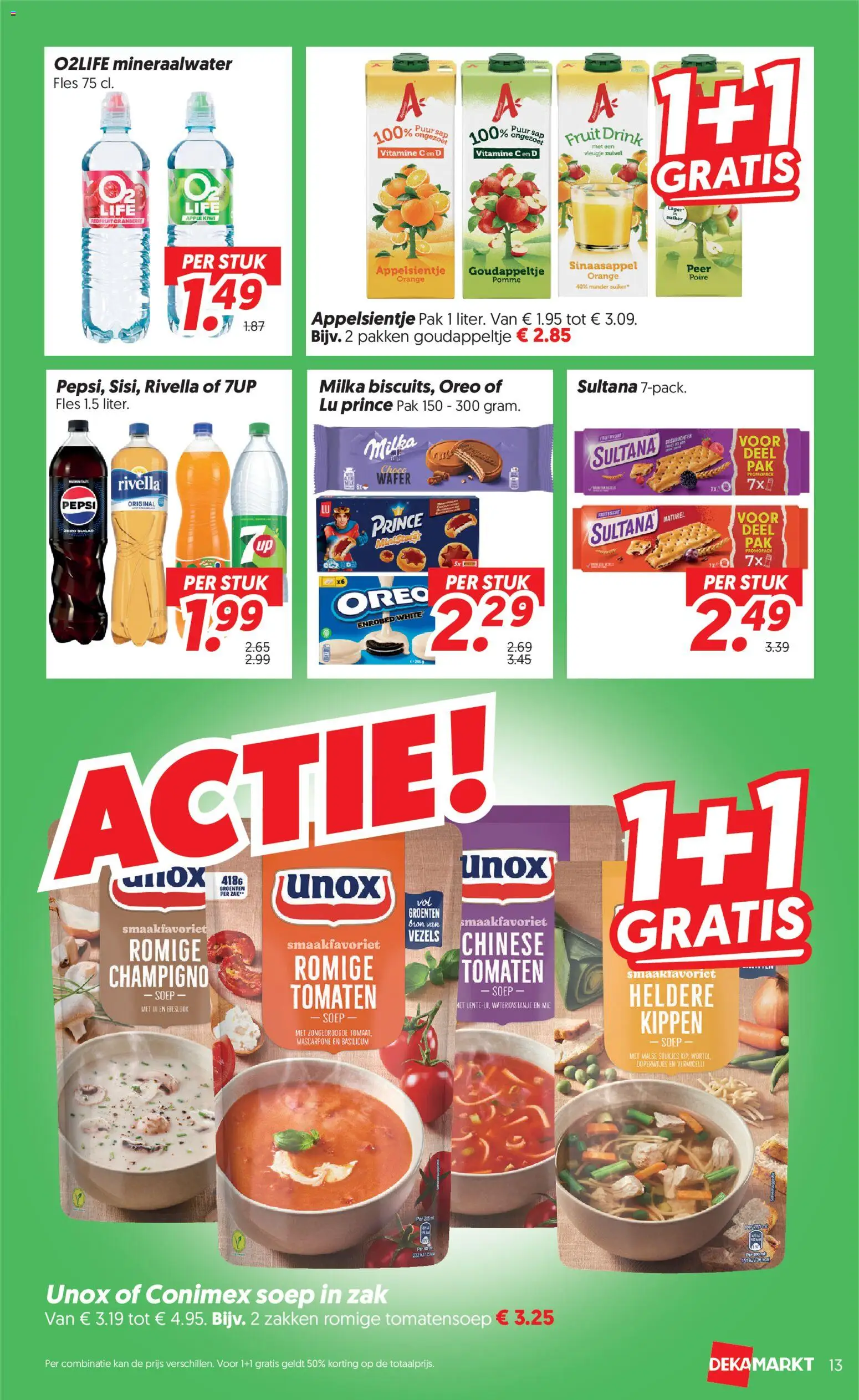 {H1} | Pagina: 13 | Producten: Waffelini, Fles, Pepsi, Fruit